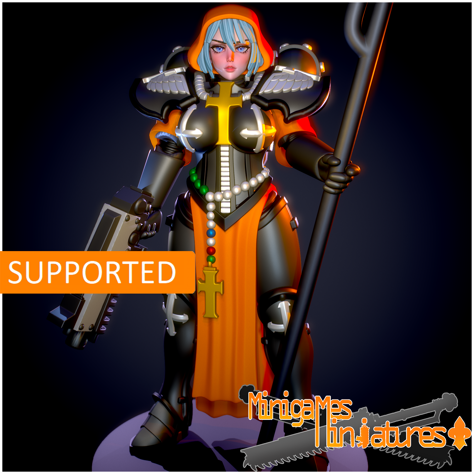 Space Nuns Sister Luce. 3D printed mini.