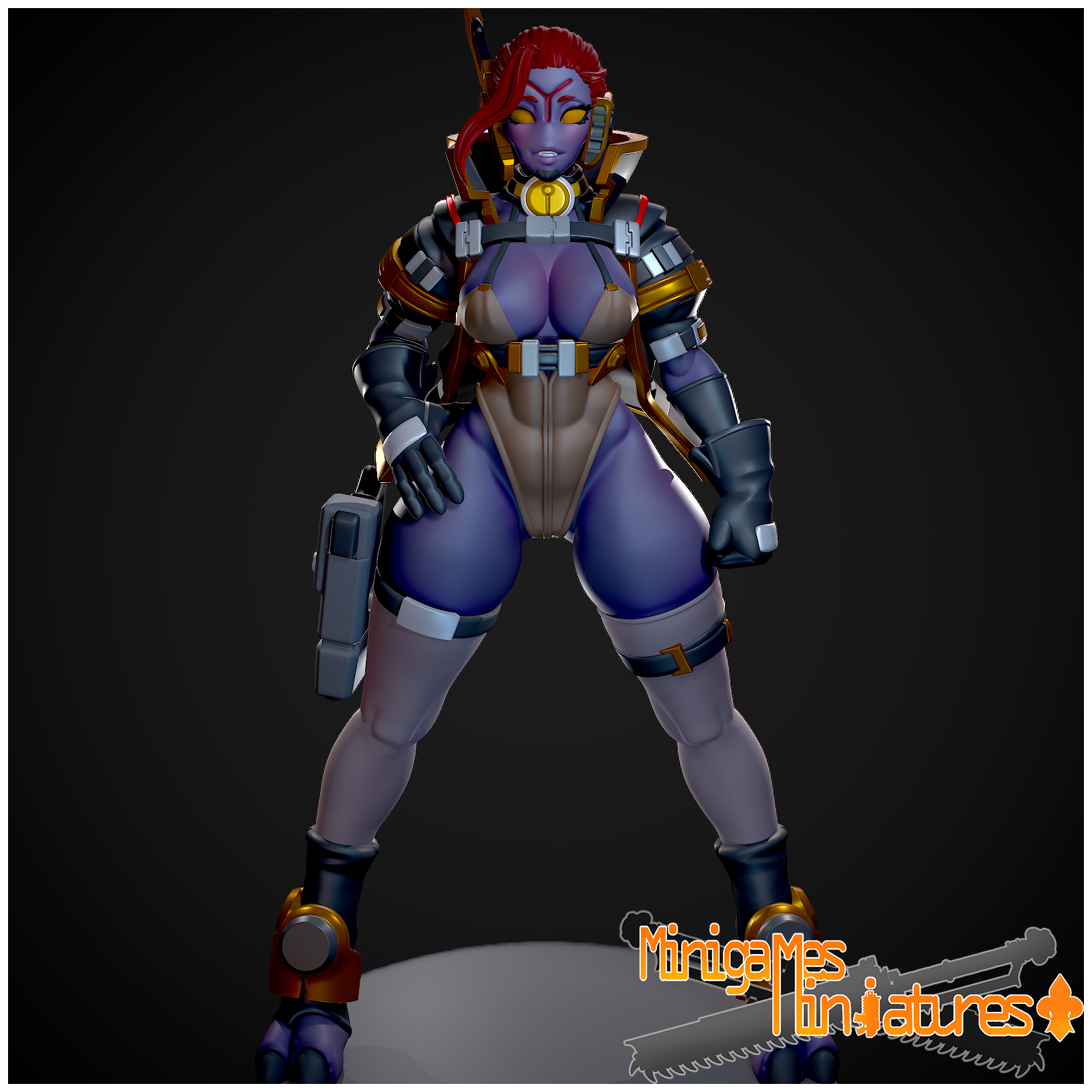 Greater Good Pinup Pilot (Standing). 3D printed mini.