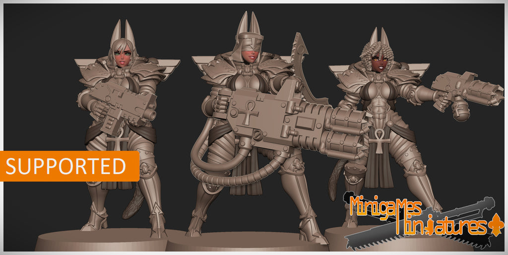 Space Nuns Bastet Nuns squad (12 models). 3D printed minis.