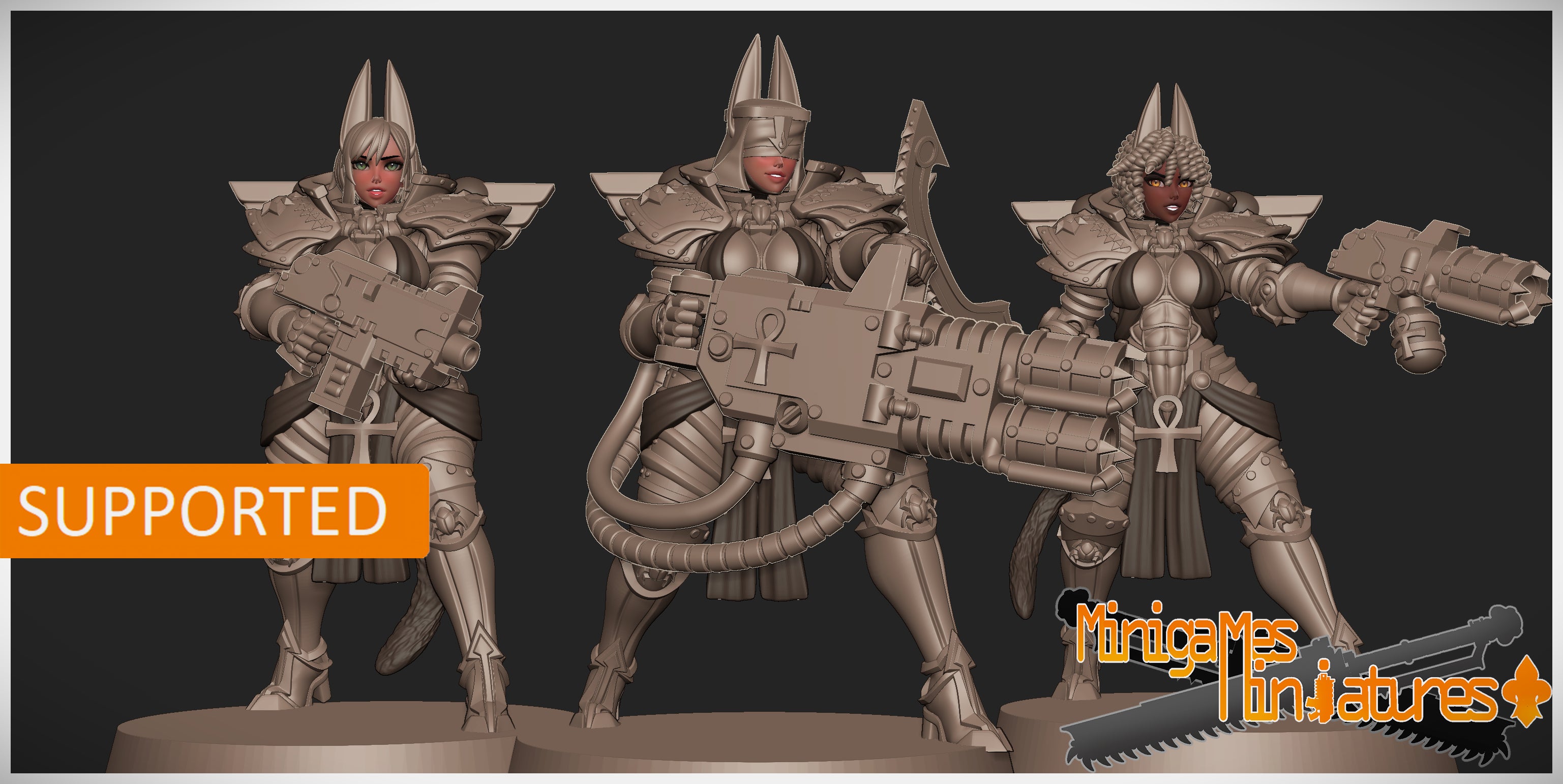 Space Nuns Bastet Nuns squad (12 models). 3D printed minis.
