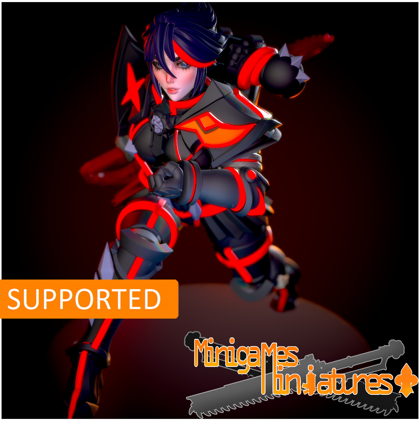 Space Nuns Sister Ryuko 2. 3D printed mini.