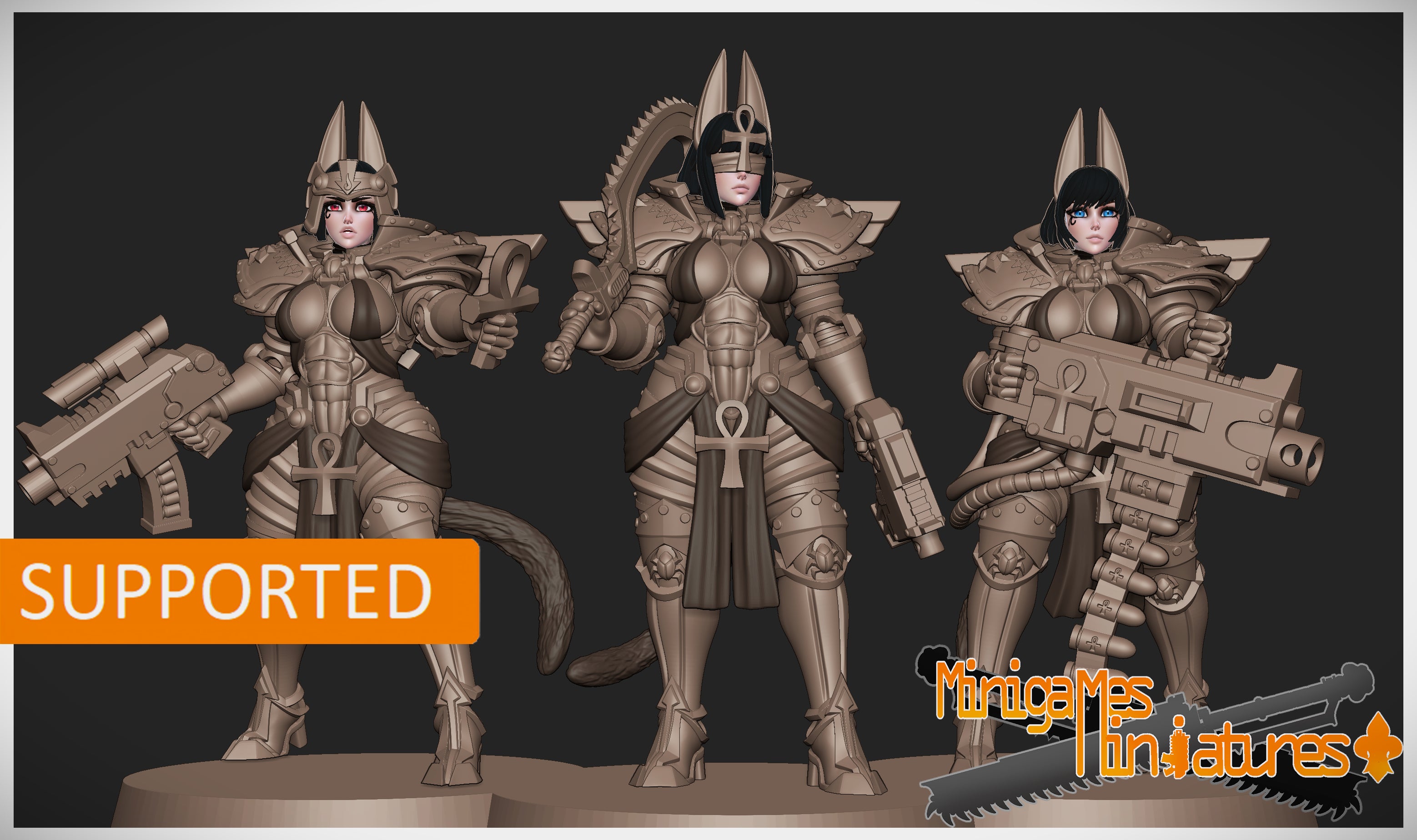 Space Nuns Bastet Nuns squad (12 models). 3D printed minis.