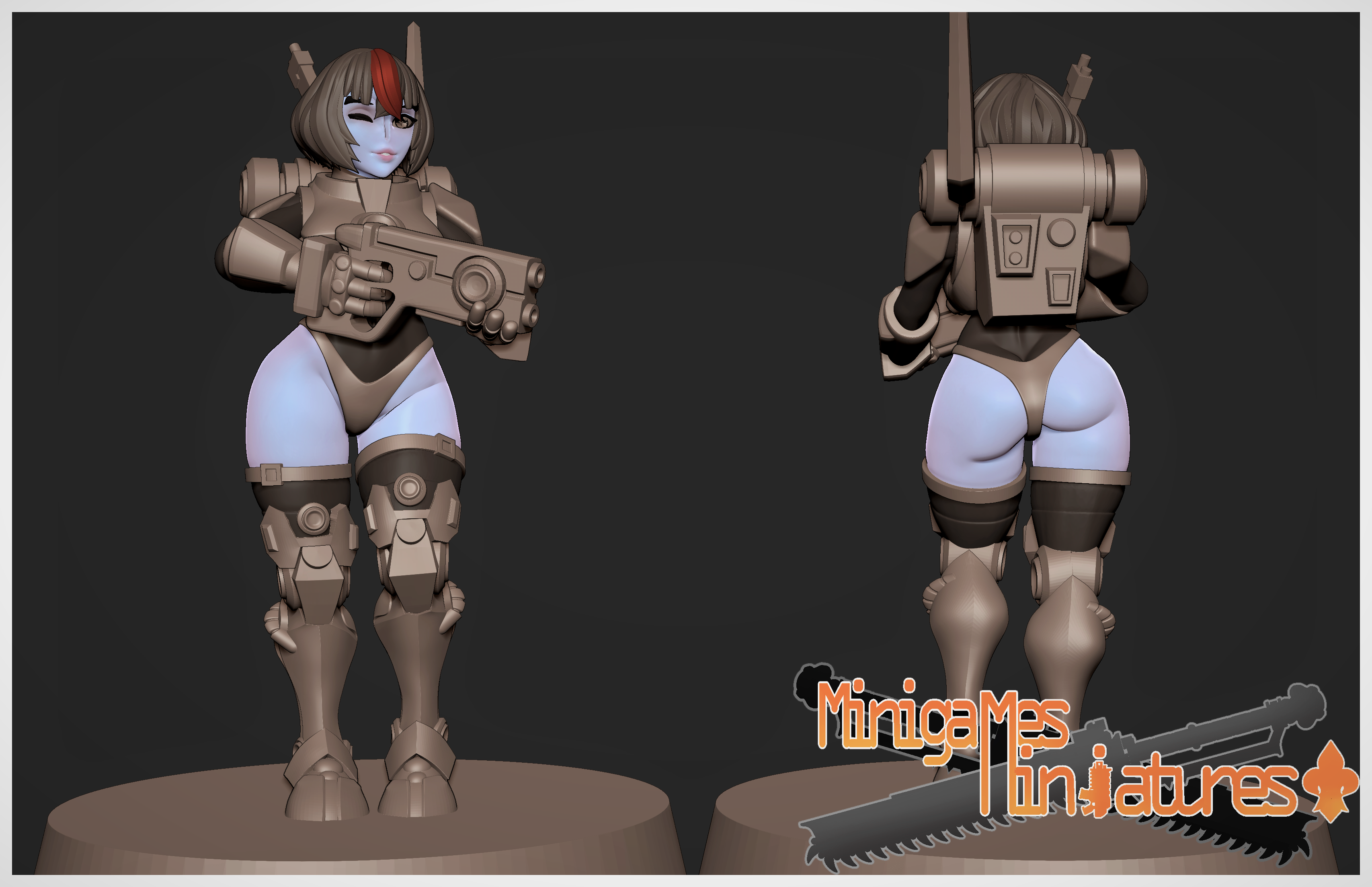 Greater Good Female Character. 3D printed mini.