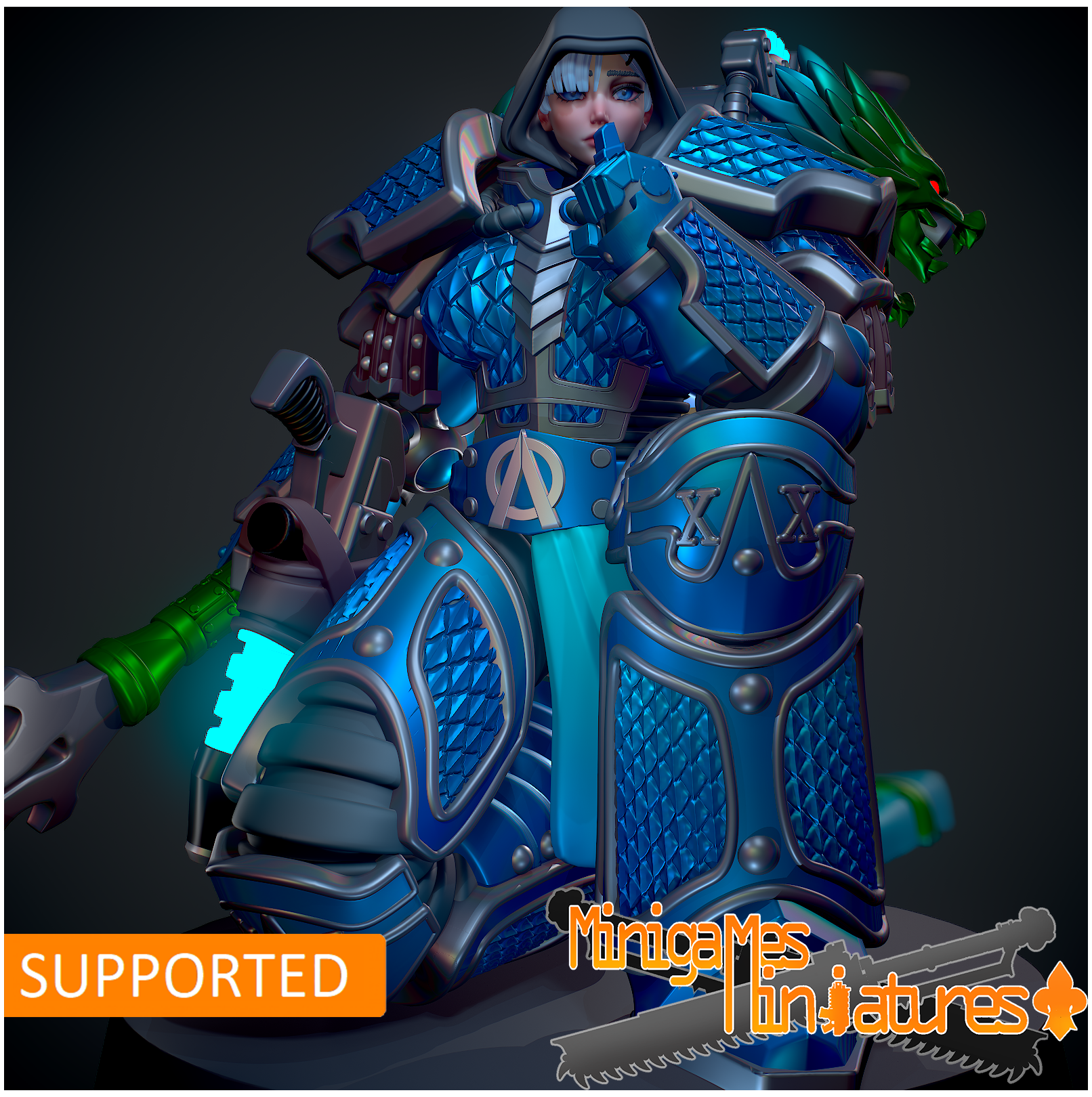 Matriarch Lady Alpharia. 3D printed mini.