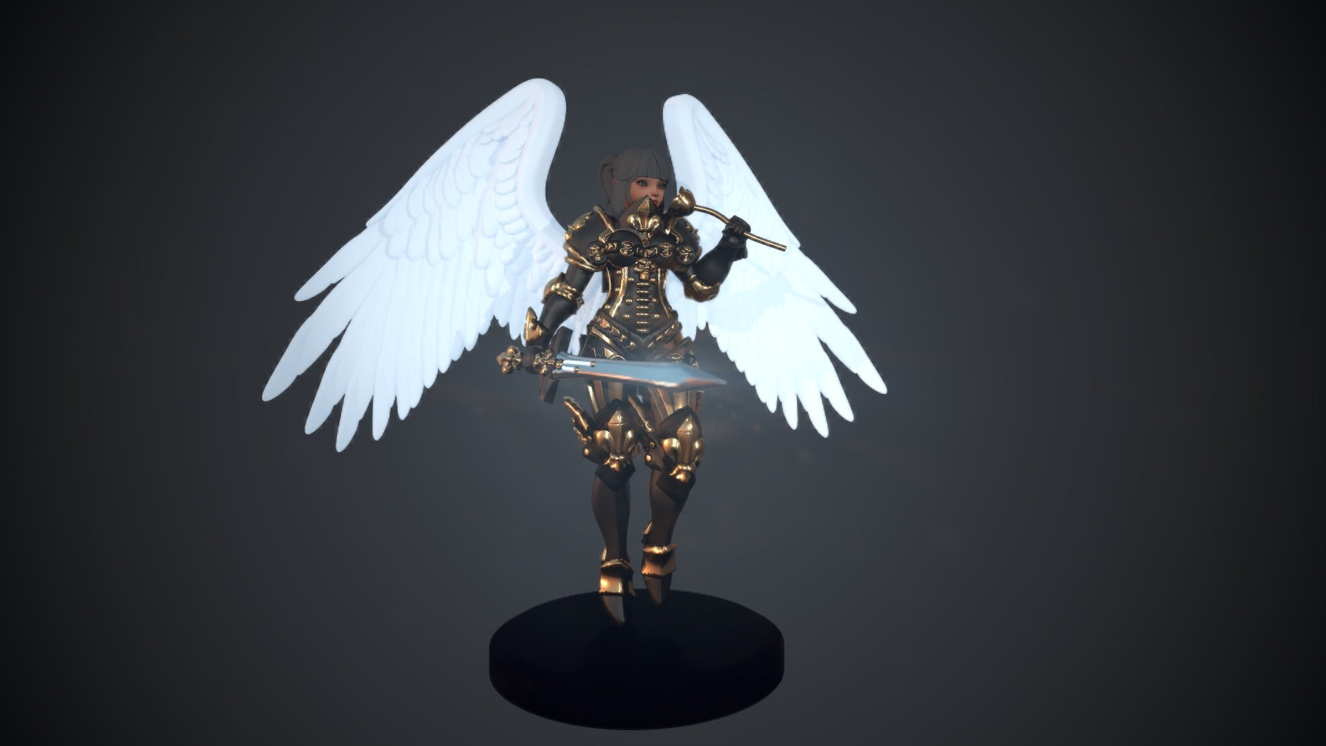Space Nuns Angel Saint. 3D printed mini.