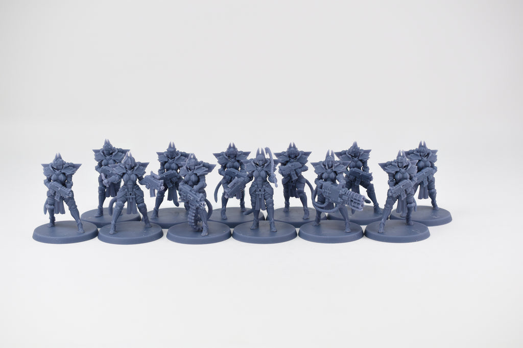 Space Nuns Bastet Nuns squad (12 models). 3D printed minis.