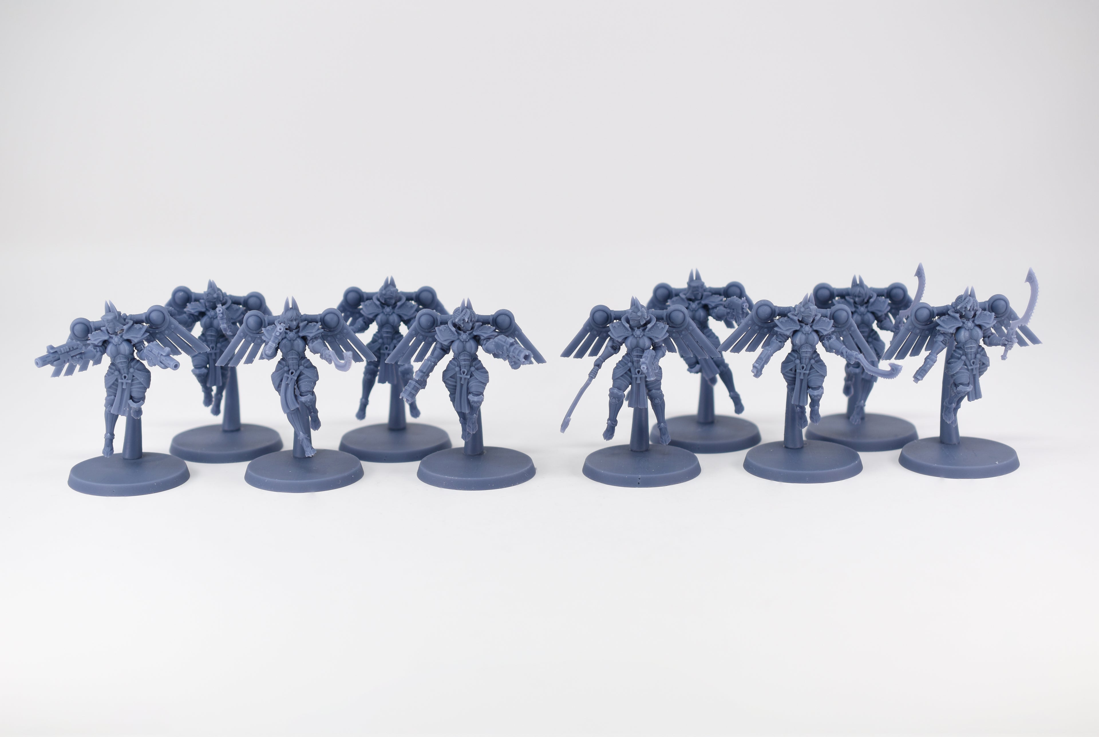 Space Nuns Bastet Seraphim squad (10 models). 3D printed minis.
