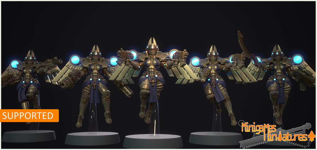 Space Nuns Bastet Seraphim squad (10 models). 3D printed minis.