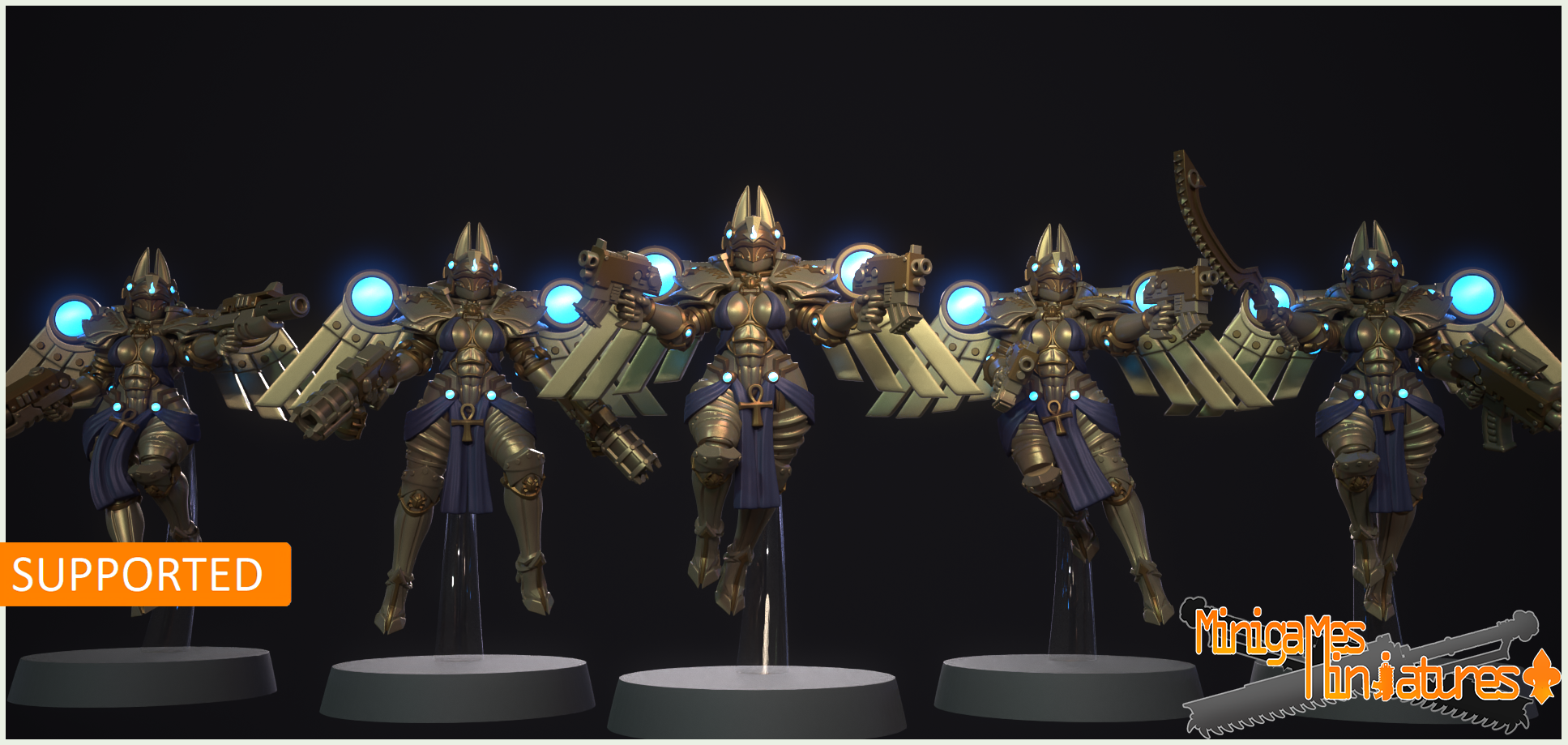 Space Nuns Bastet Seraphim squad (10 models). 3D printed minis.