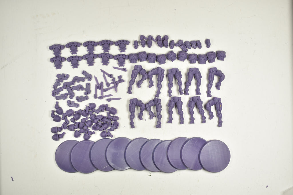 Female Space Warrior squad (10 models). 3D printed minis.