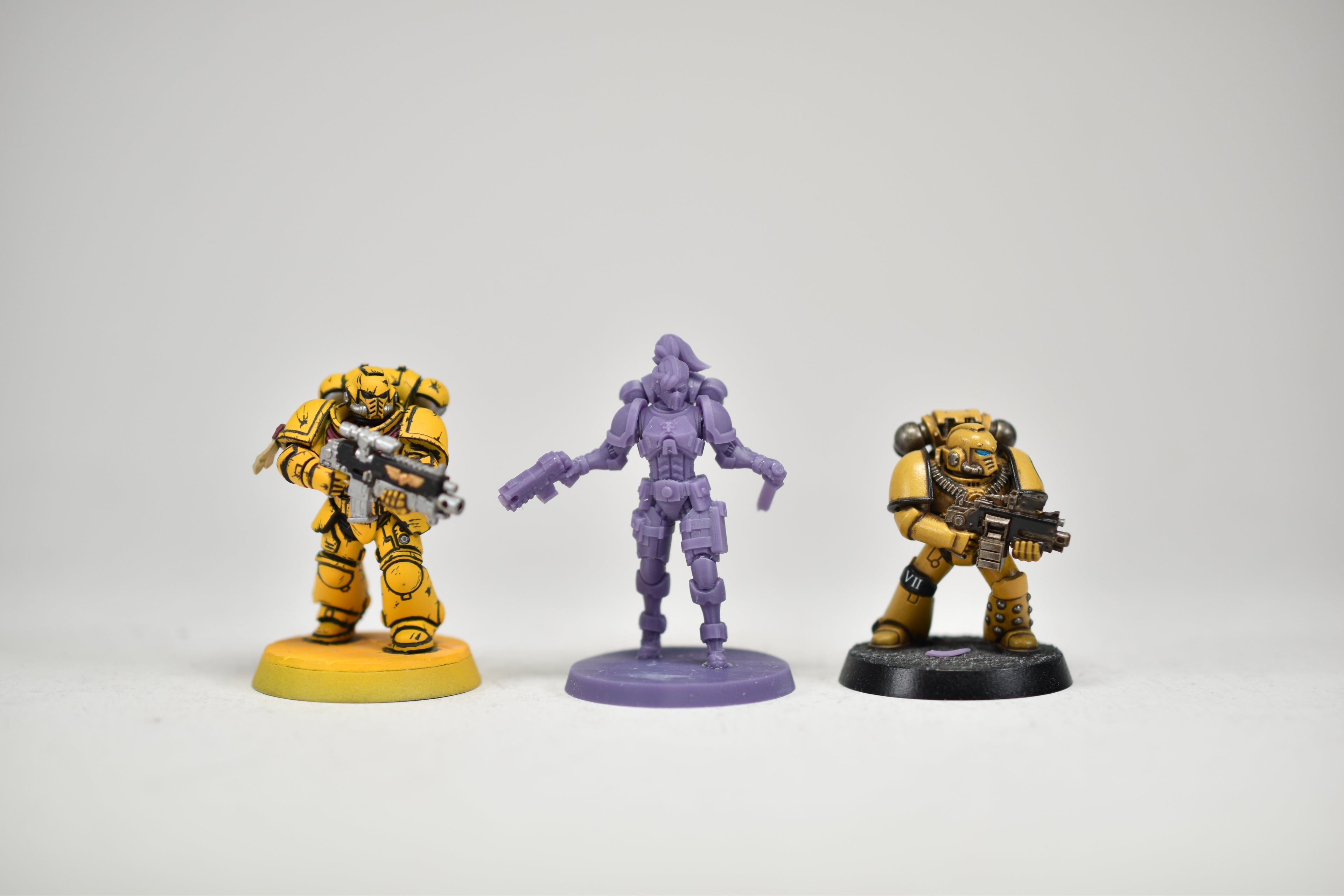 Female Space Warrior squad (10 models). 3D printed minis.