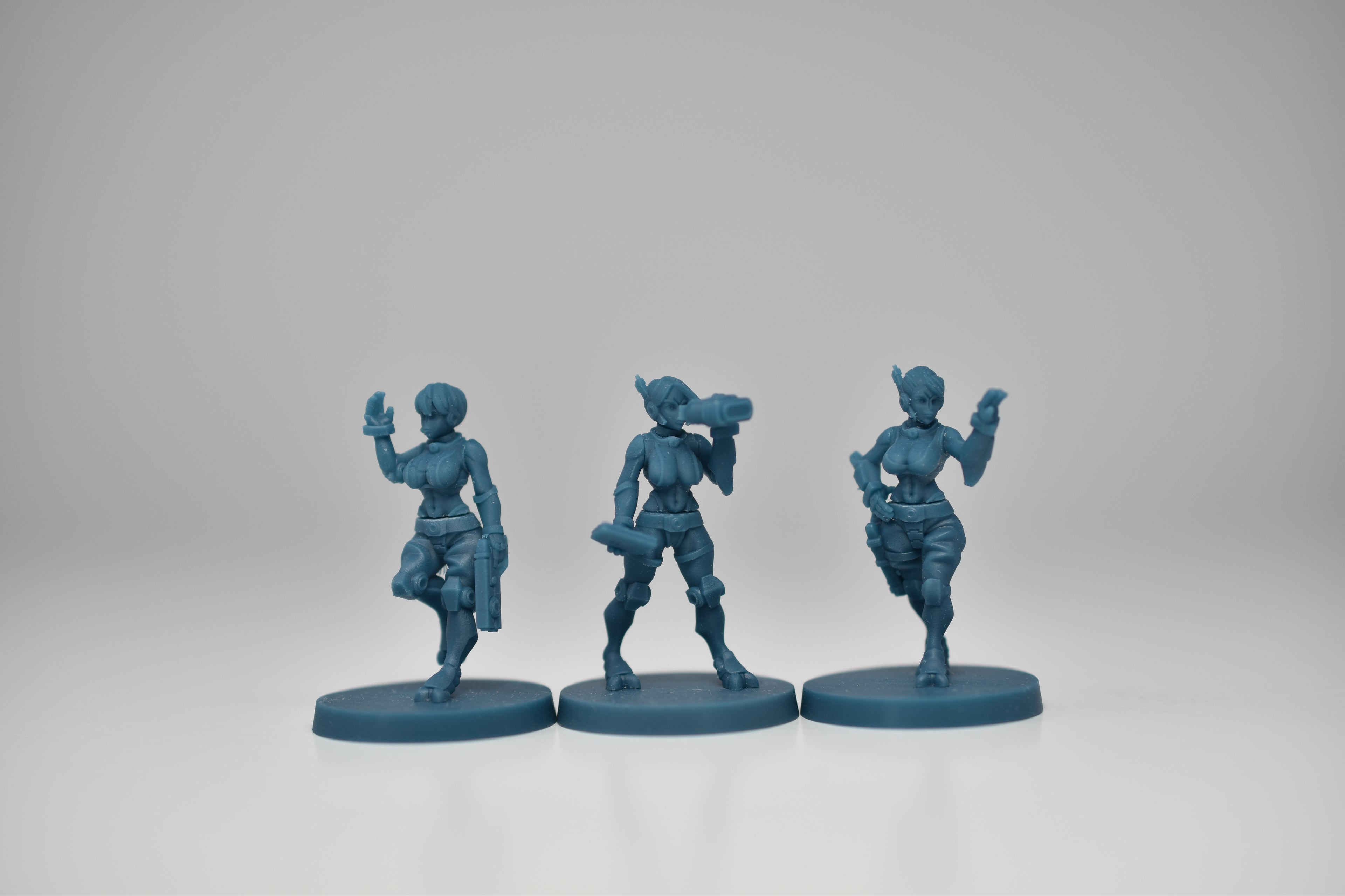 Greater Good Battle Suit Pilots. 3D printed minis.