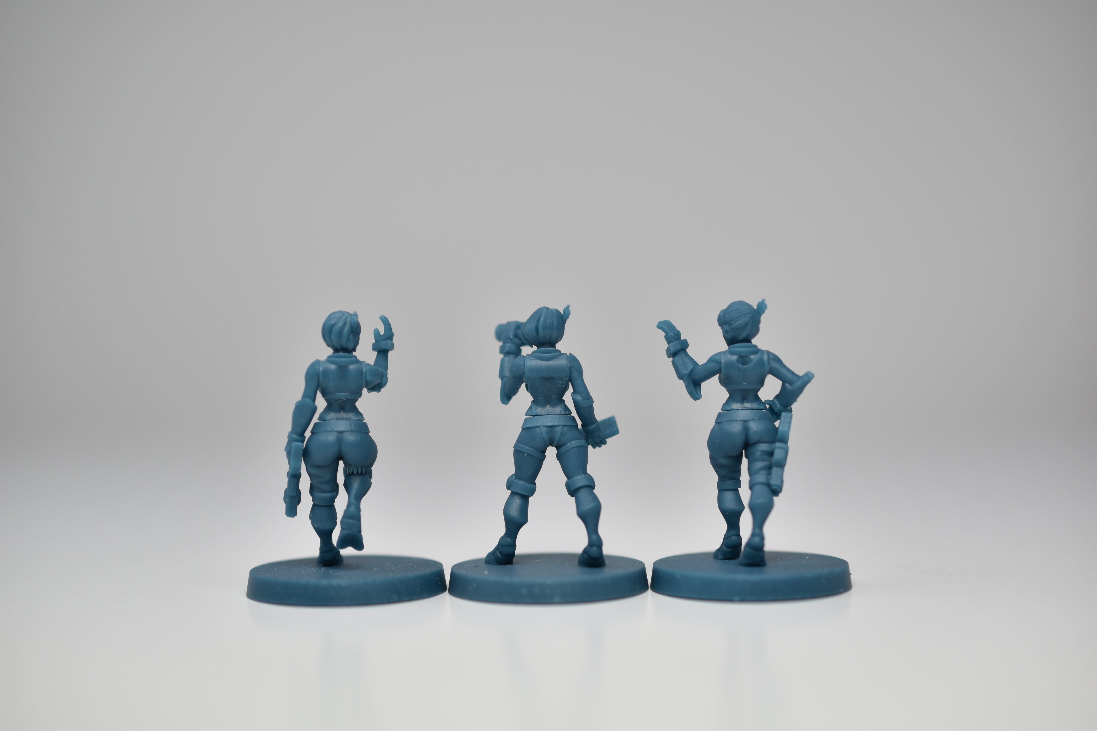 Greater Good Battle Suit Pilots. 3D printed minis.