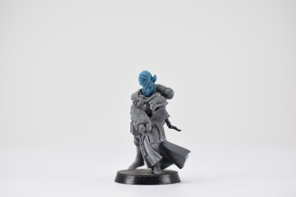Sci-Fi Space Neko Nuns female head pack 2, Neko Punk. 3D printed conversion bits.