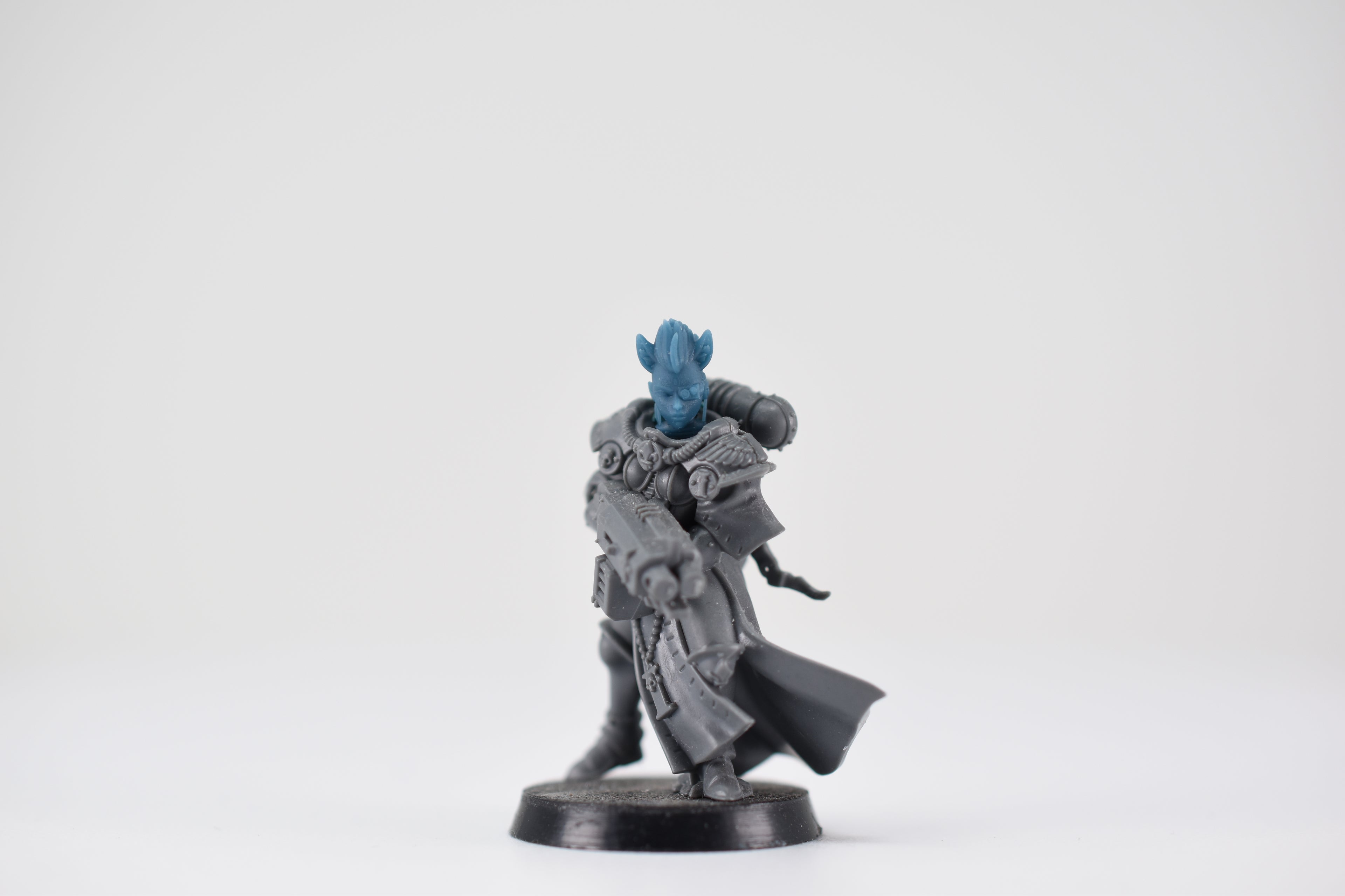 Sci-Fi Space Neko Nuns female head pack 2, Neko Punk. 3D printed conversion bits.
