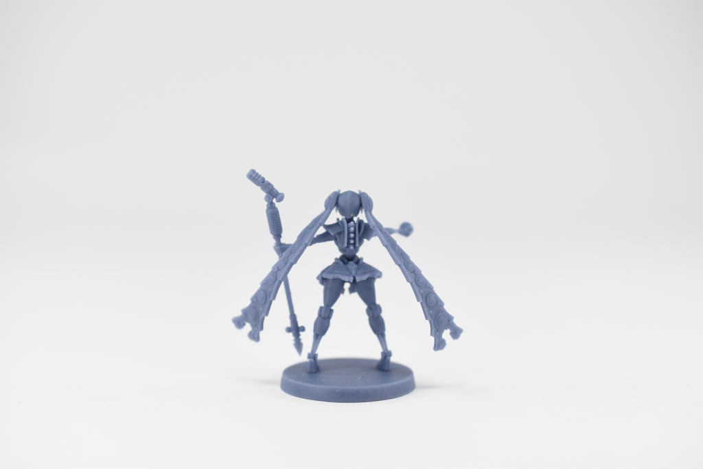 Space Robots Necrolord Miku. 3D printed mini.