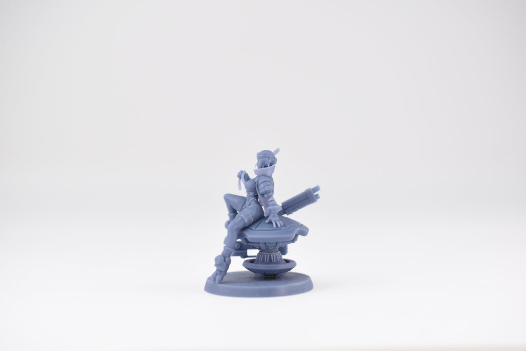 Greater Good Pinup Pilot (Sitting). 3D printed mini.