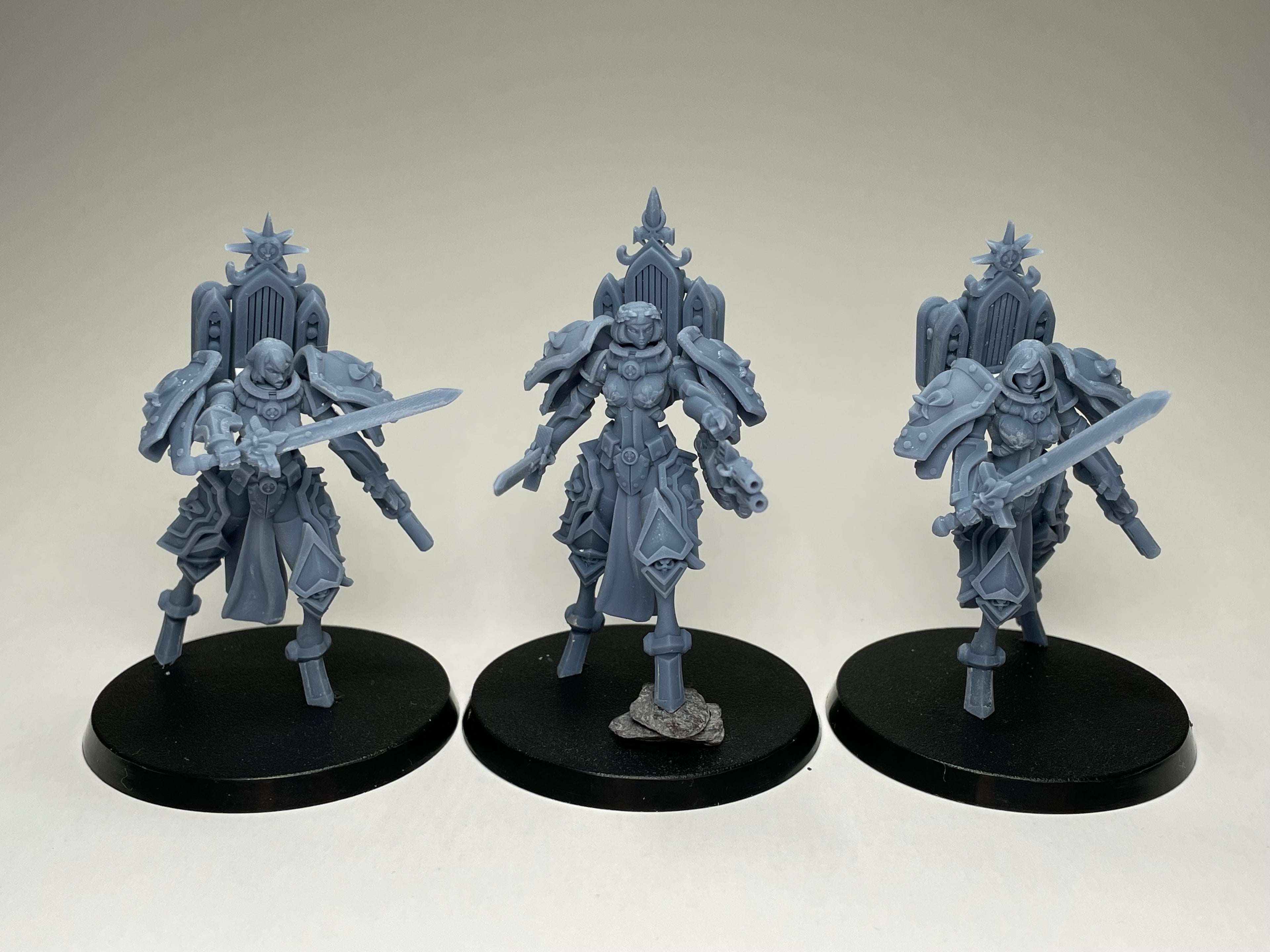 Space Nuns Heavy Warsuit squad (3 models). 3D printed minis