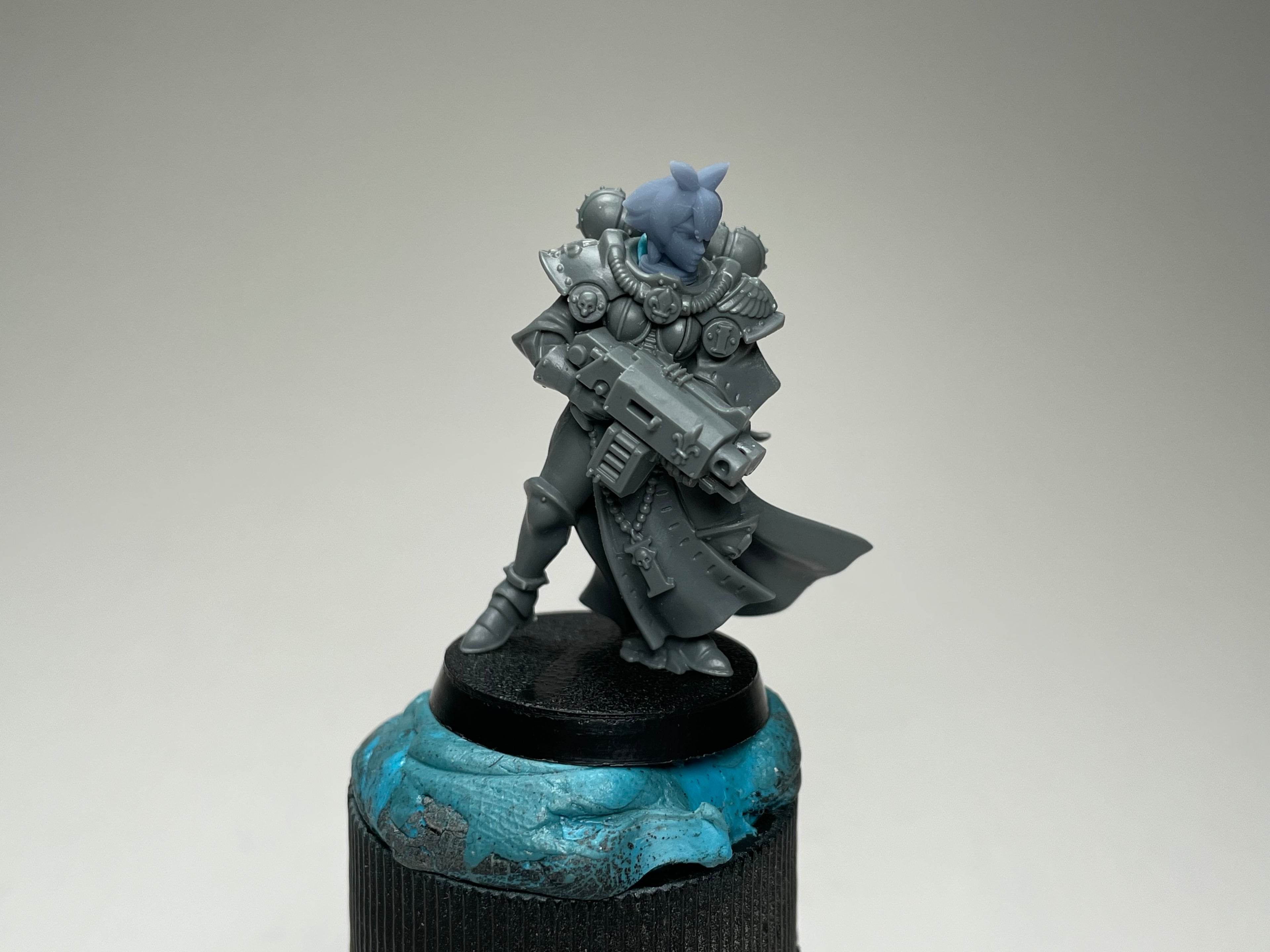 Sci-Fi Space Nuns female head pack 1, Bob Cuts. 3D printed conversion bits.