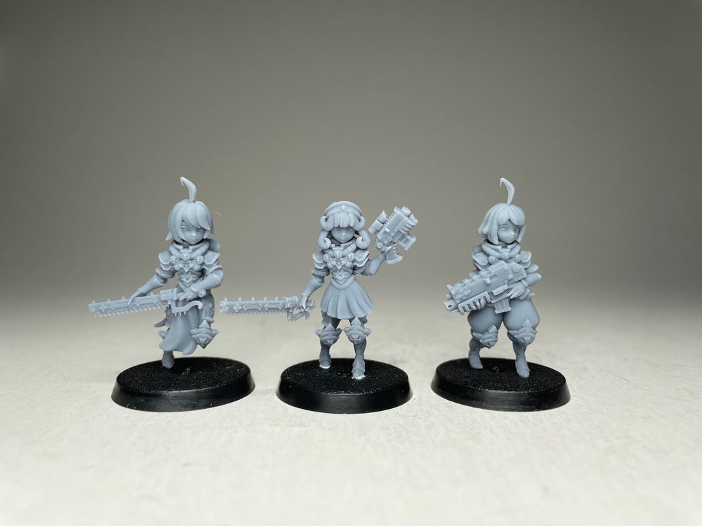 Space Nuns Chibi Nuns. 3D printed minis.