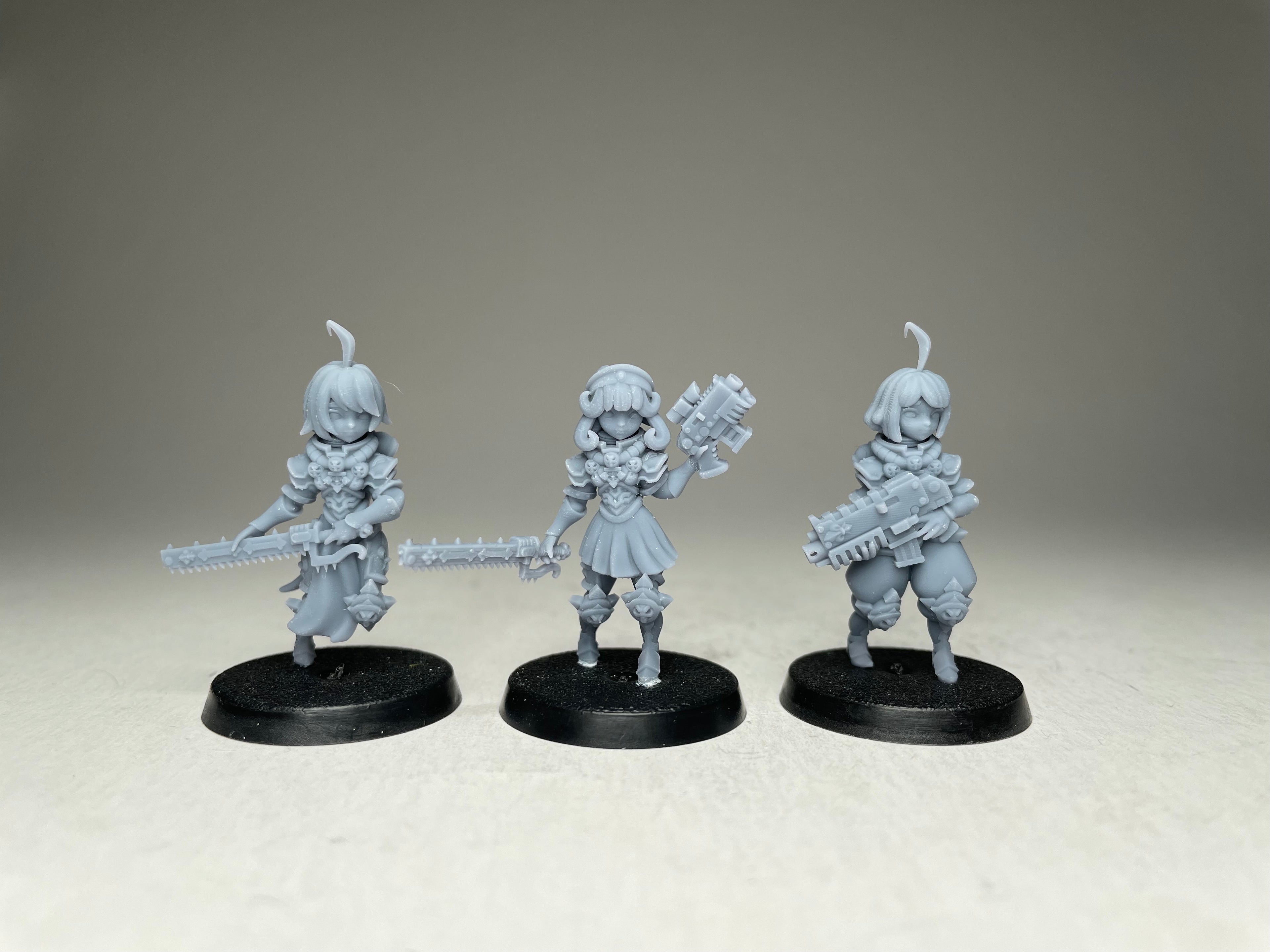 Space Nuns Chibi Nuns. 3D printed minis.
