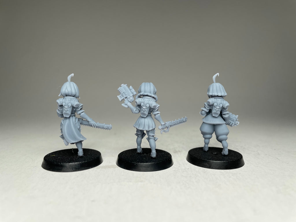 Space Nuns Chibi Nuns. 3D printed minis.