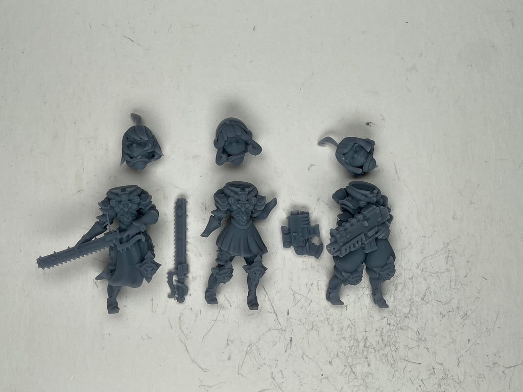 Space Nuns Chibi Nuns. 3D printed minis.