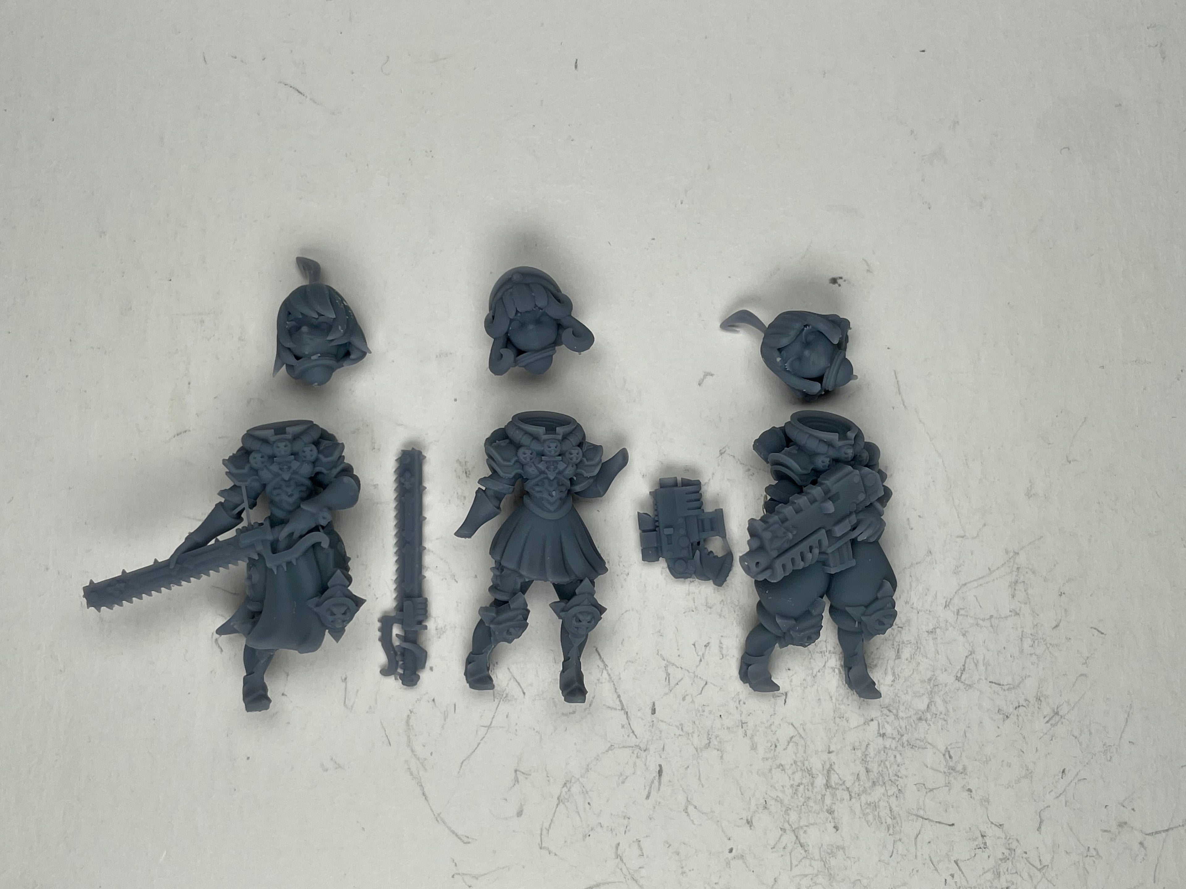 Space Nuns Chibi Nuns. 3D printed minis.