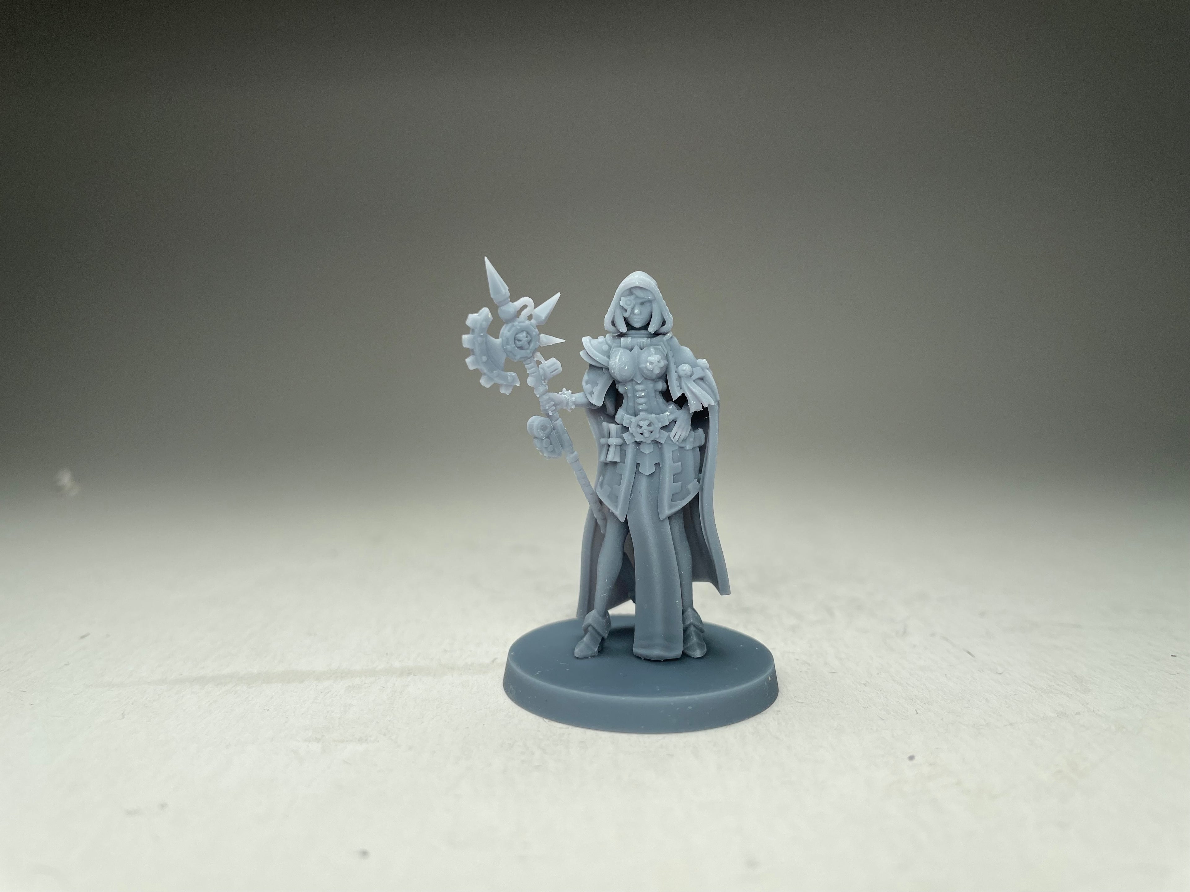 Space Nuns Tech Priestess (long cloak). 3D printed mini.