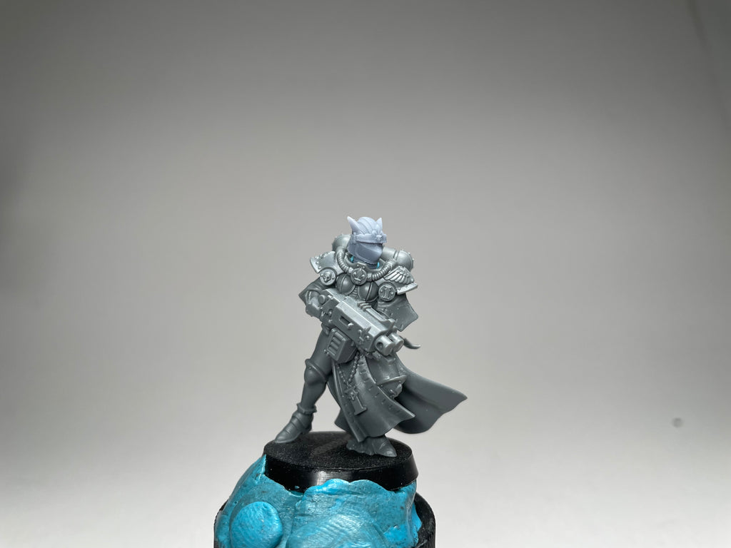 Sci-Fi Space Nuns female head pack 10, Gothic Helmets. 3D printed conversion bits.