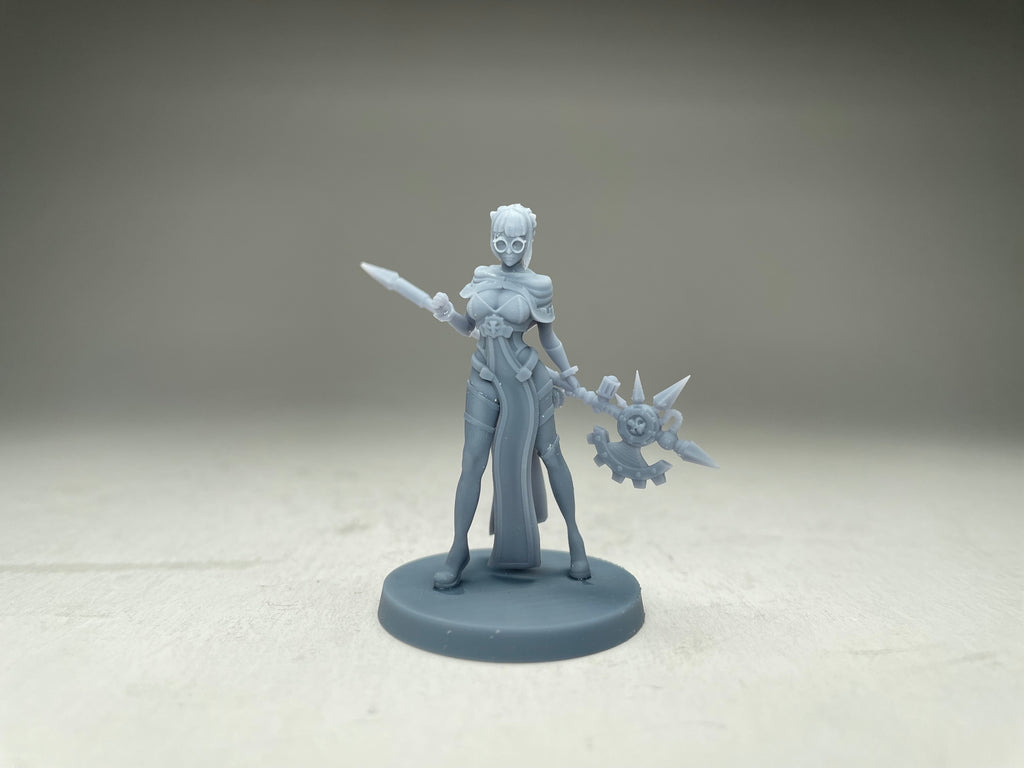 Space Nuns Pinup Tech Priestess. 3D printed mini.