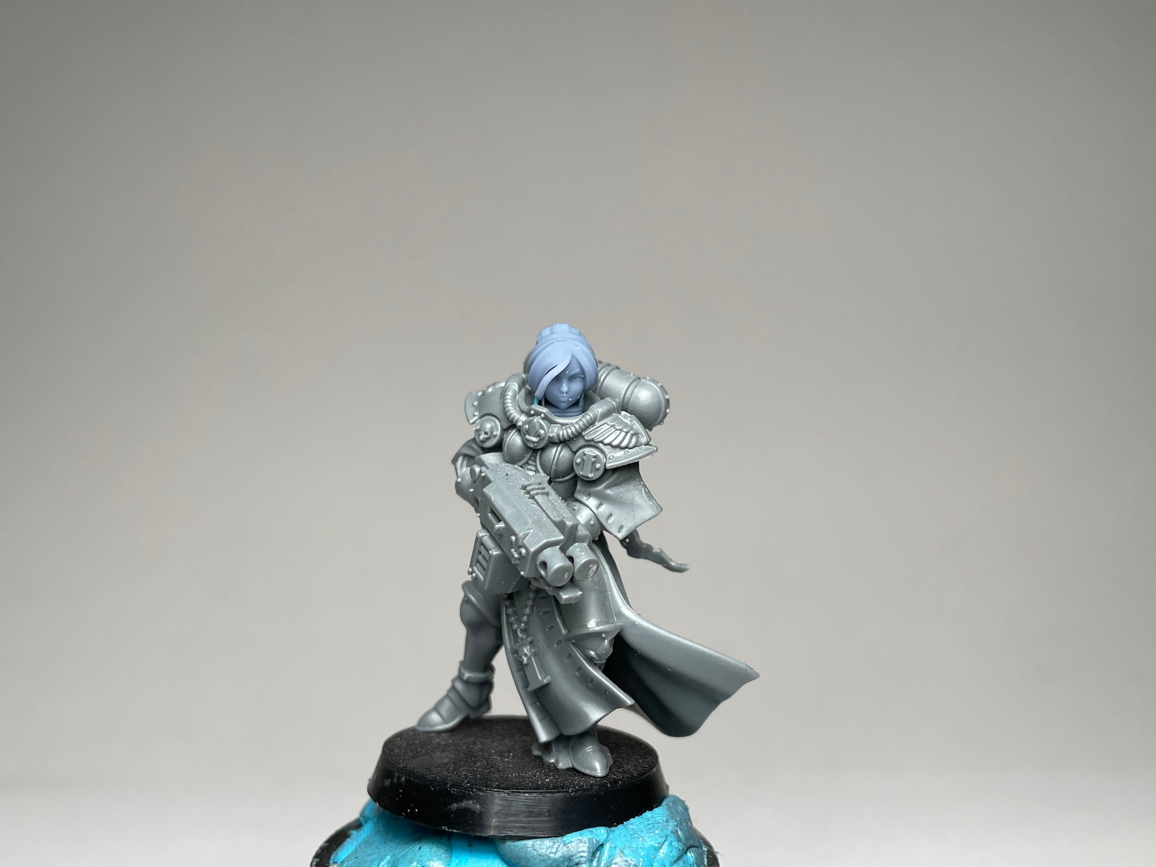 Sci-Fi Space Nuns female head pack 11, Bob Cuts 2. 3D printed conversion bits.