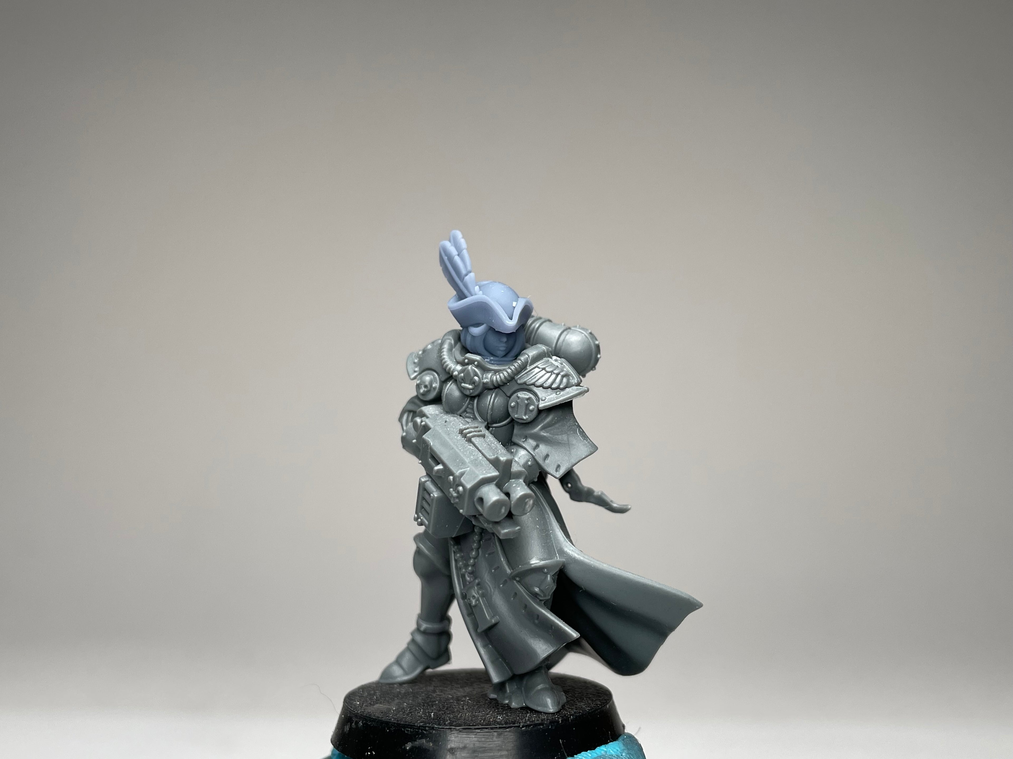 Sci-Fi Space Nuns female head pack 6, Tricorn Hats. 3D printed conversion bits.
