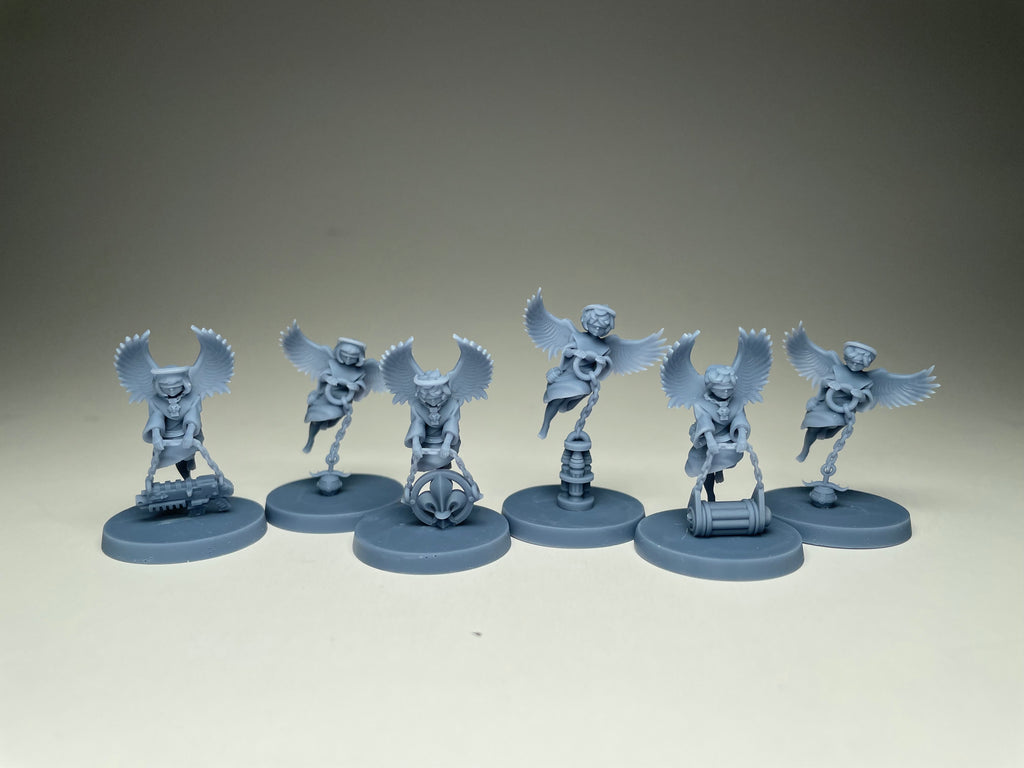 Space Nuns Cherubs. 3D printed minis.