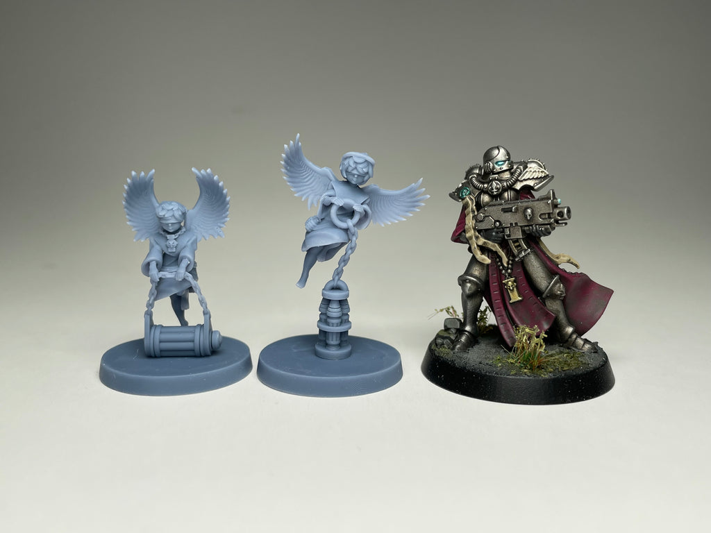 Space Nuns Cherubs. 3D printed minis.