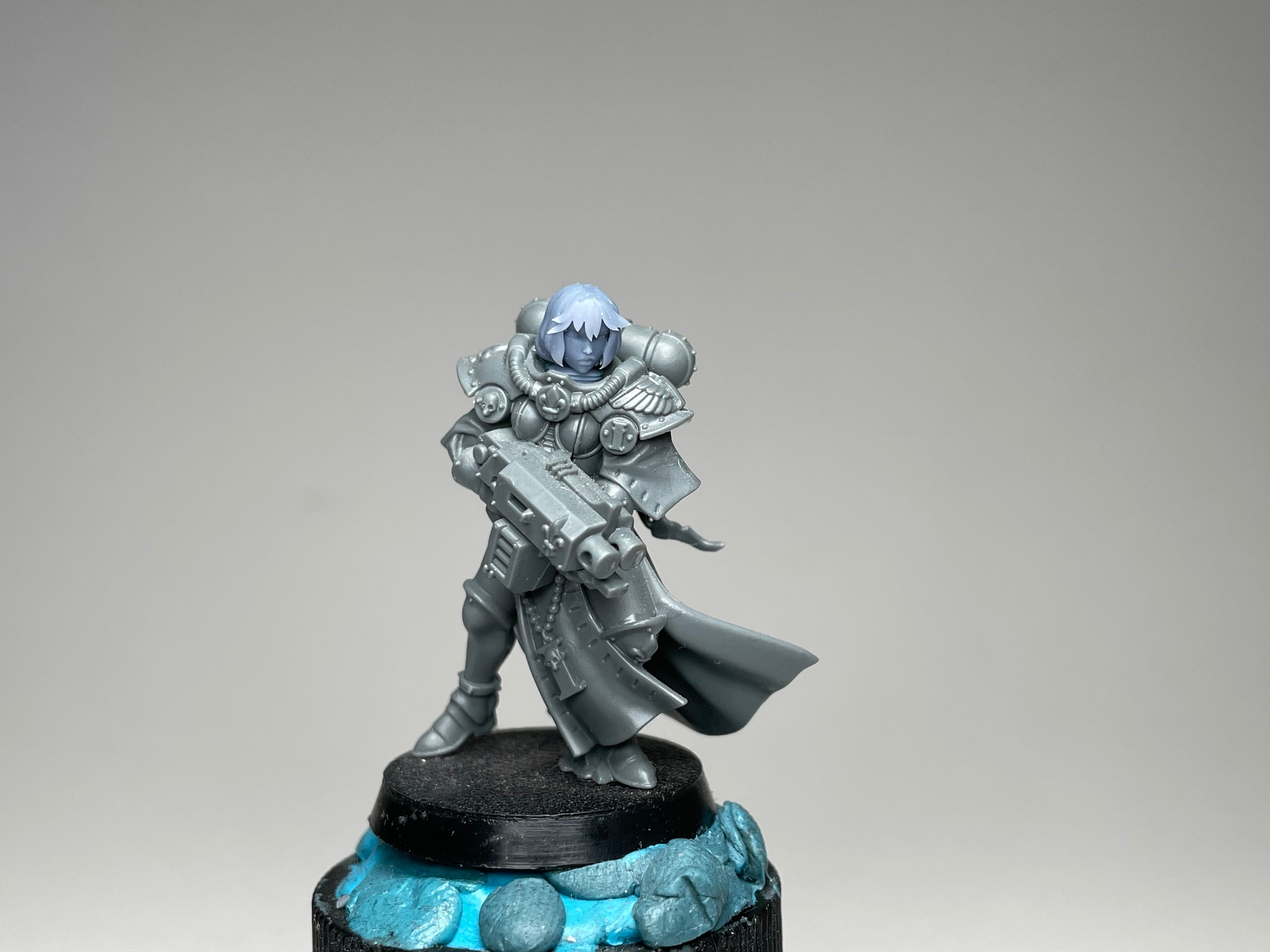 Sci-Fi Space Nuns female head pack 1, Bob Cuts. 3D printed conversion bits.