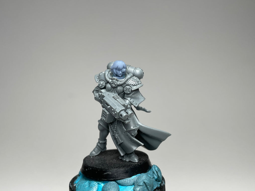 Sci-Fi Space Nuns female head pack 1, Bob Cuts. 3D printed conversion bits.