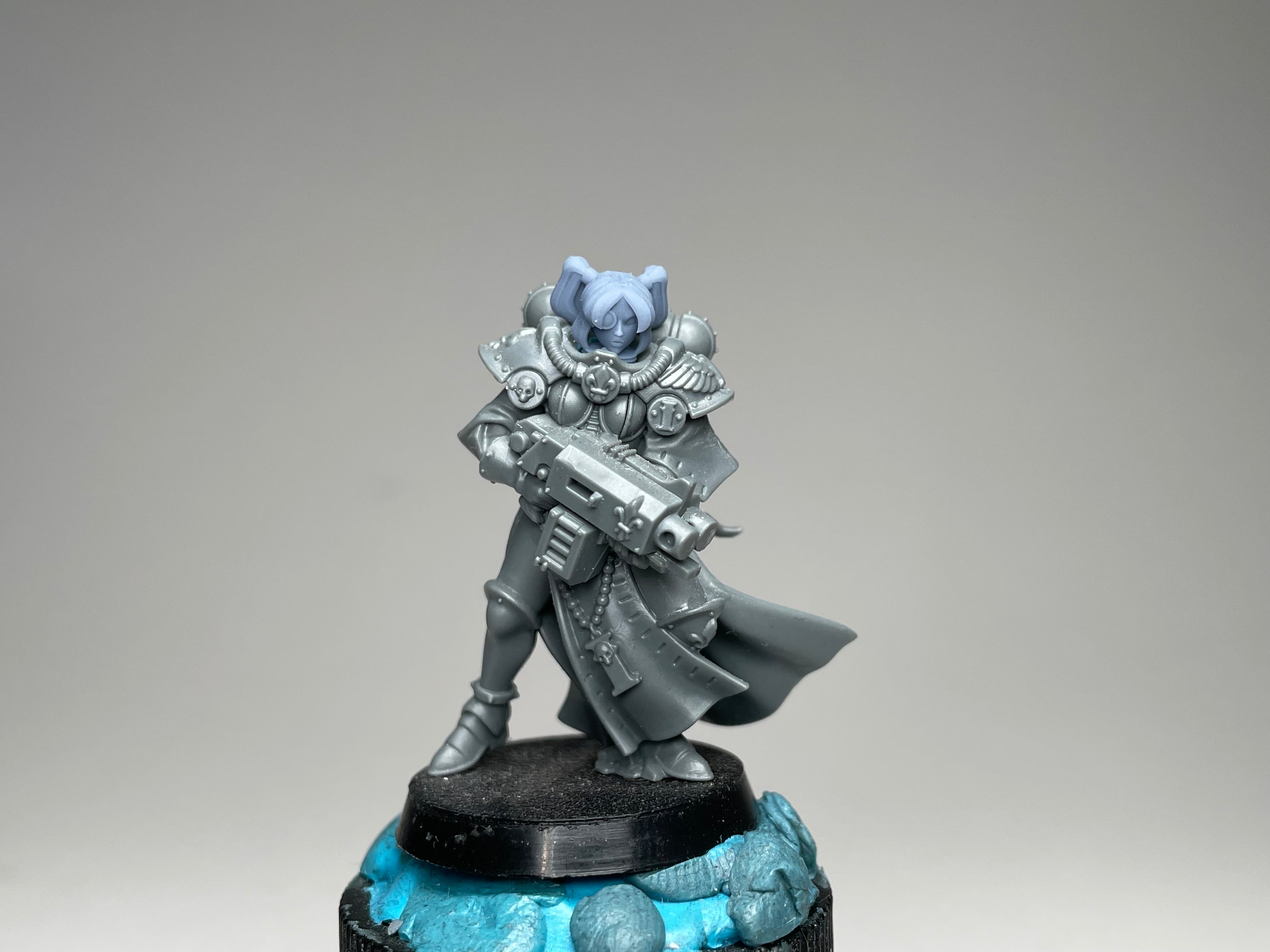 Sci-Fi Space Nuns female head pack 1, Bob Cuts. 3D printed conversion bits.