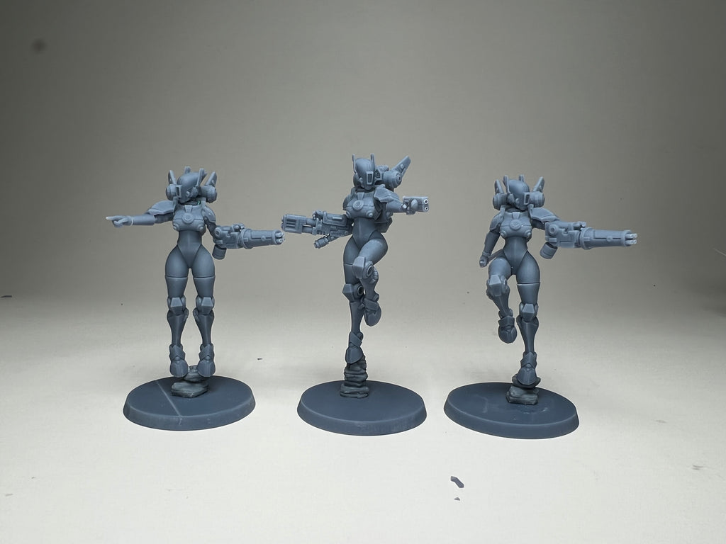 Greater Good Stealth Suit Team. 3D printed minis.
