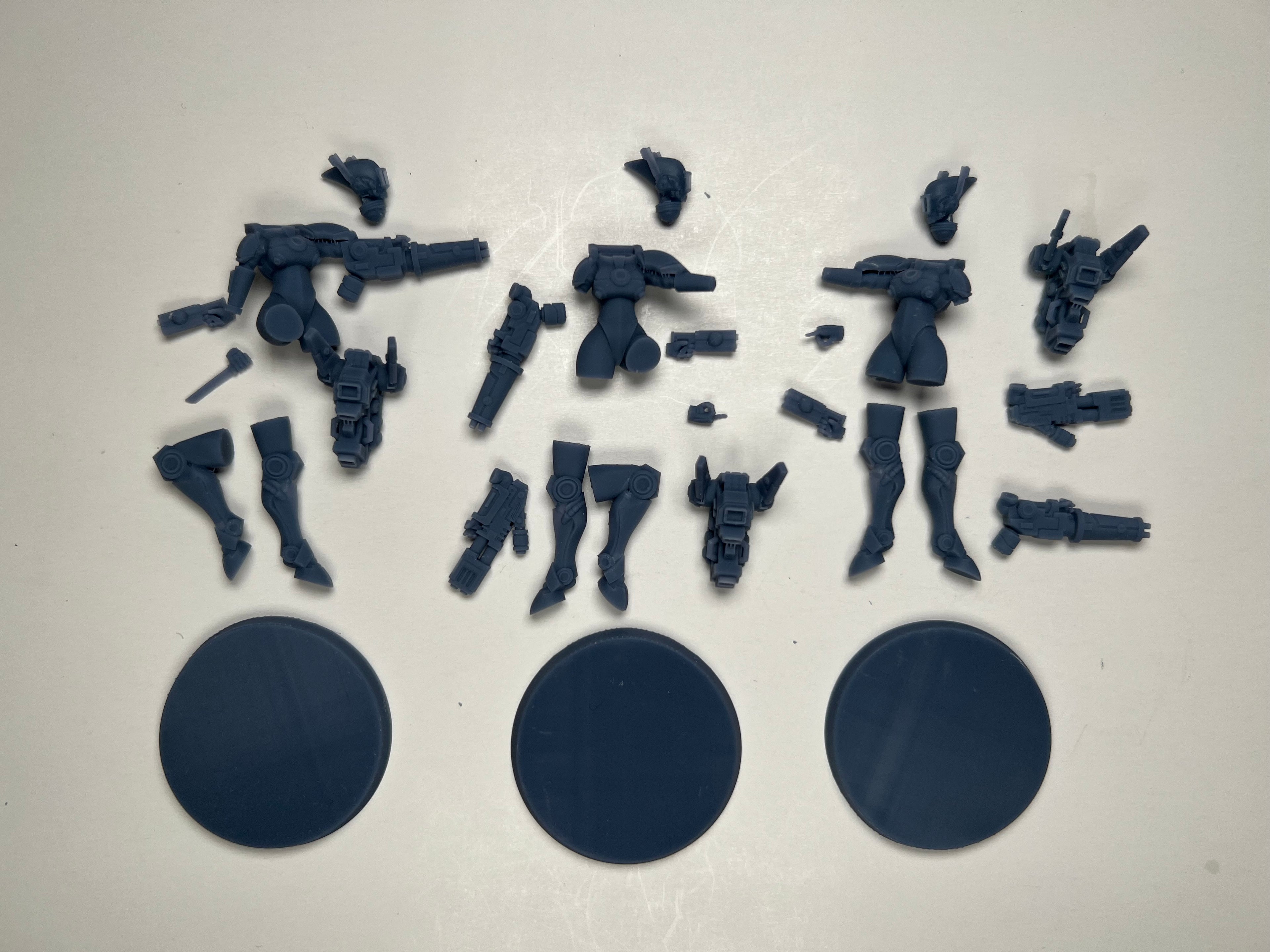 Greater Good Stealth Suit Team. 3D printed minis.