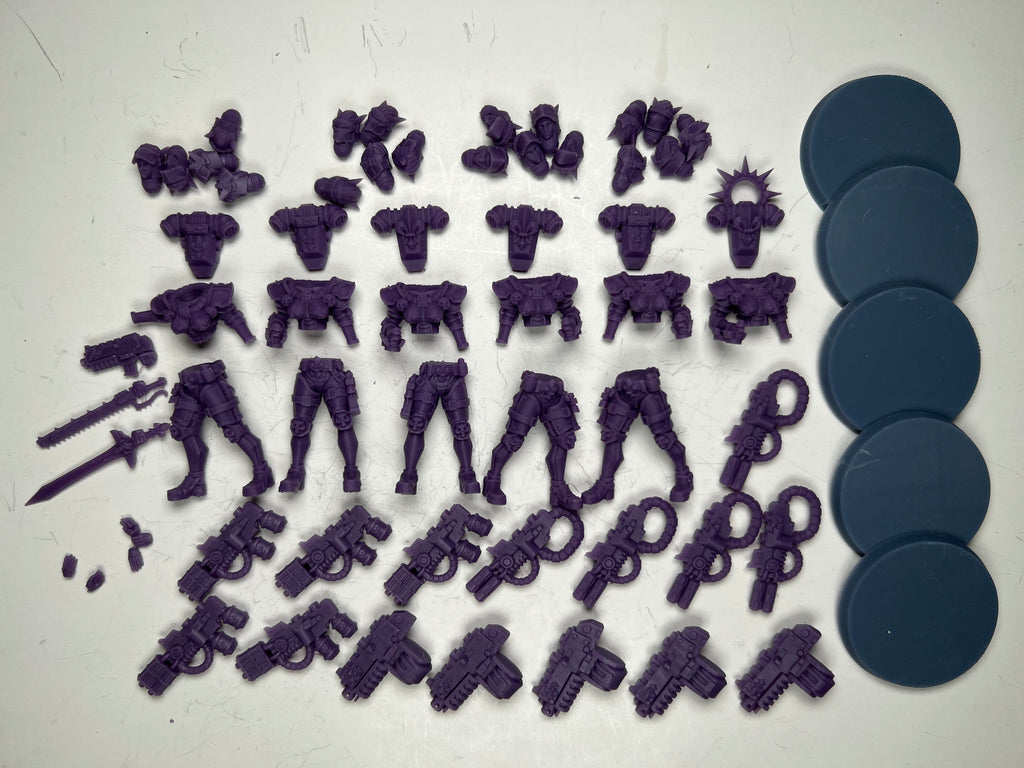 Space Nuns Heavy Gunner squad (5 models). 3D printed minis
