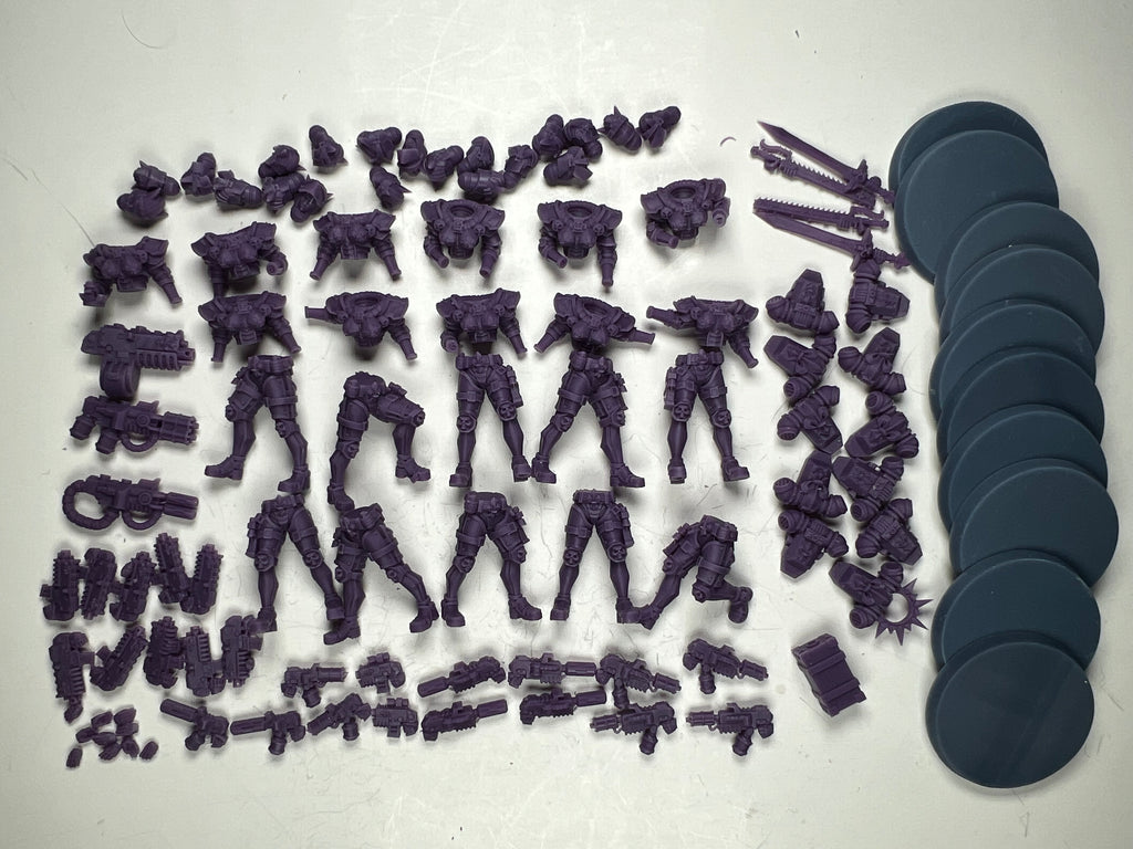 Space Nuns Battle Nuns squad (10 models). 3D printed minis.