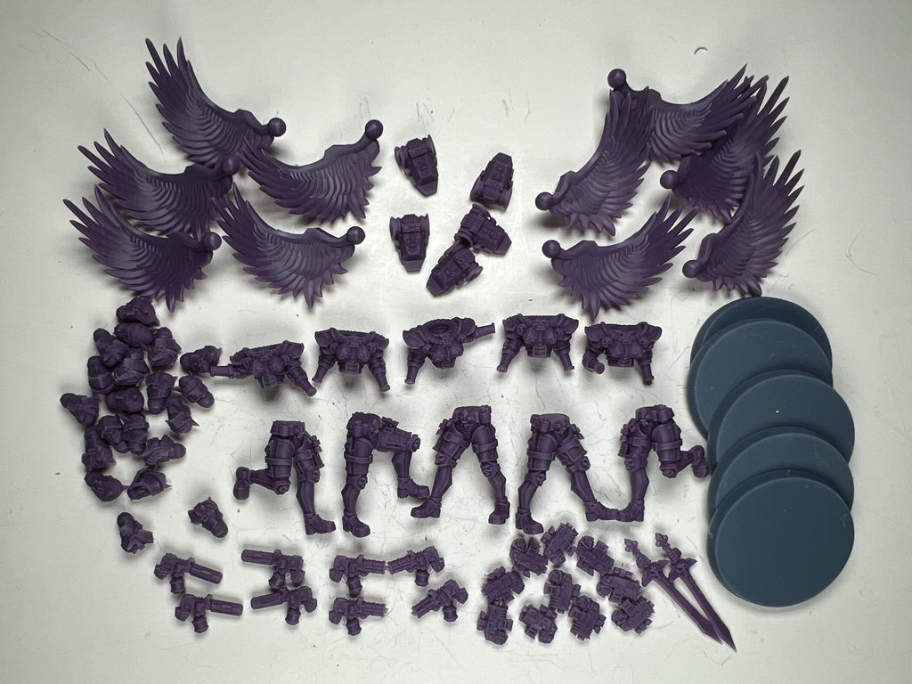 Space Nuns Angels squad with pistols (5 models). 3D printed minis