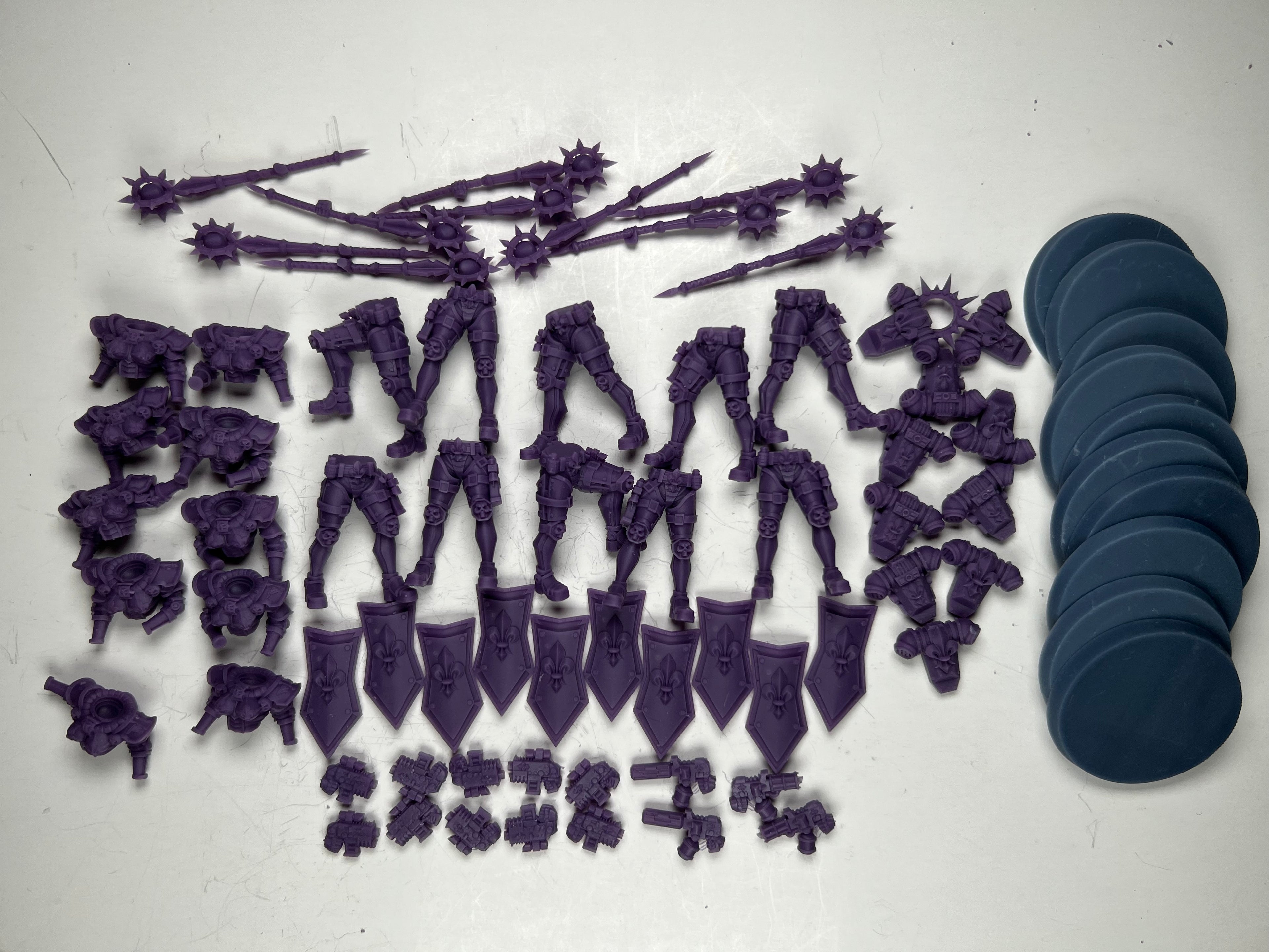 Space Nuns Battle Nuns Saint Squad with maces (10 models). 3D printed minis.