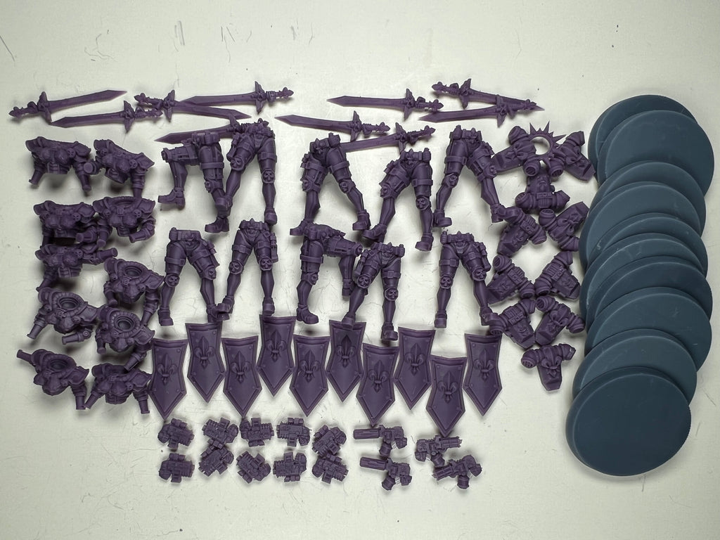 Space Nuns Battle Nuns Saint Squad with swords (10 models). 3D printed minis.