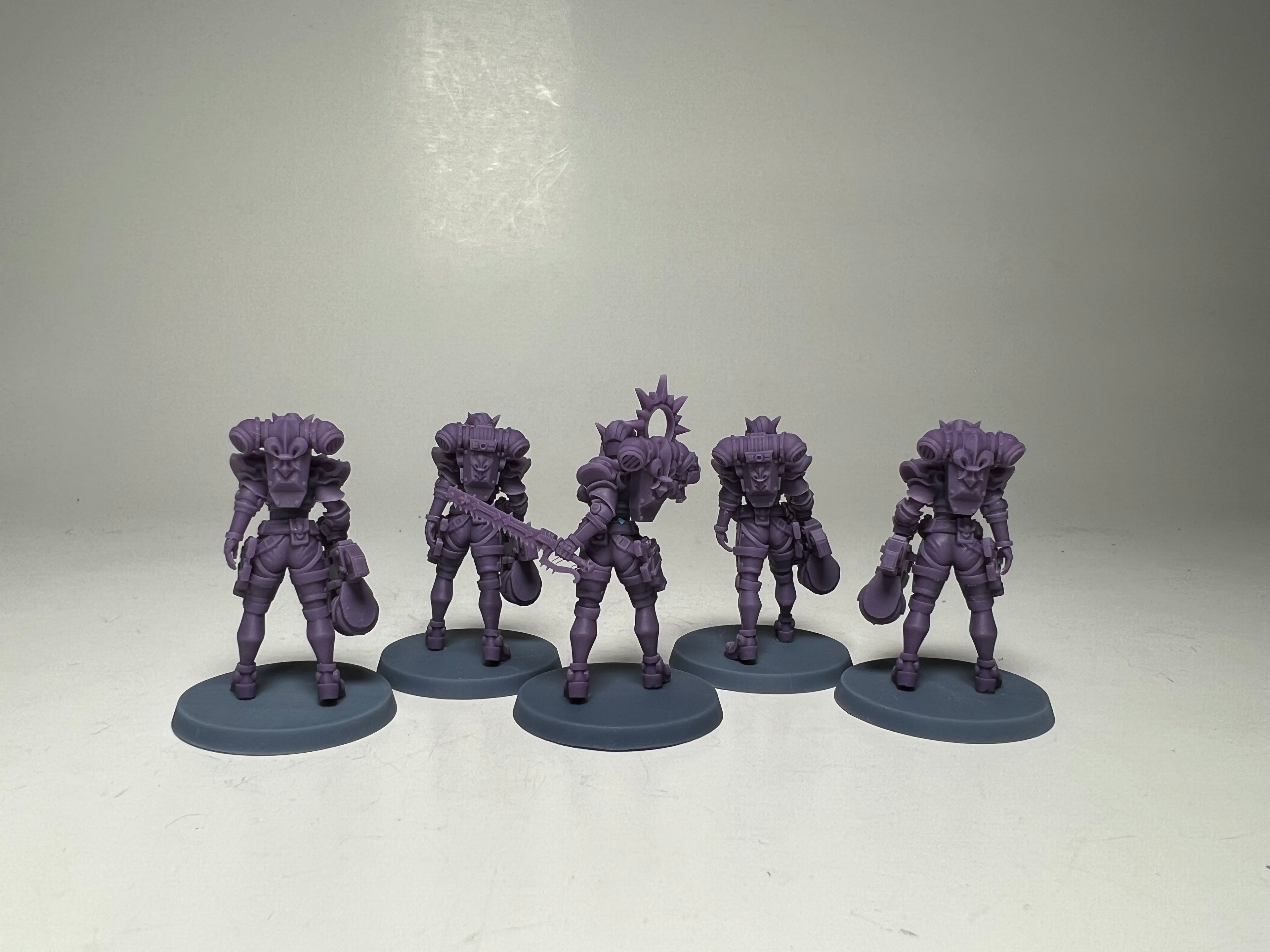Space Nuns Heavy Gunner squad (5 models). 3D printed minis