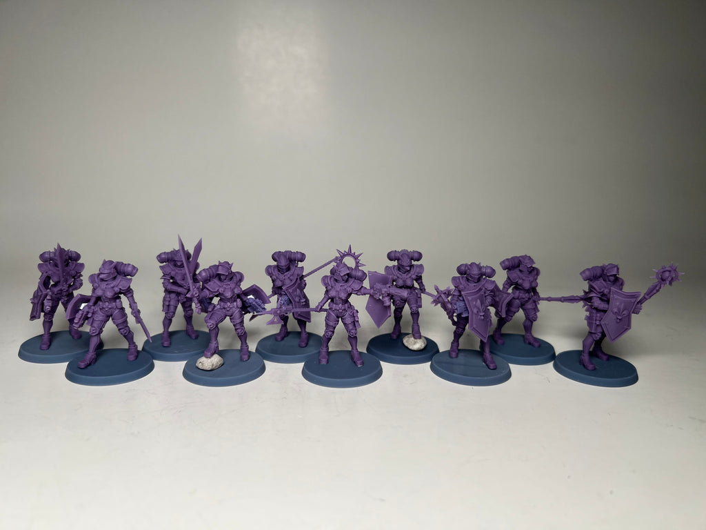 Space Nuns Battle Nuns Saint Squad with swords (10 models). 3D printed minis.