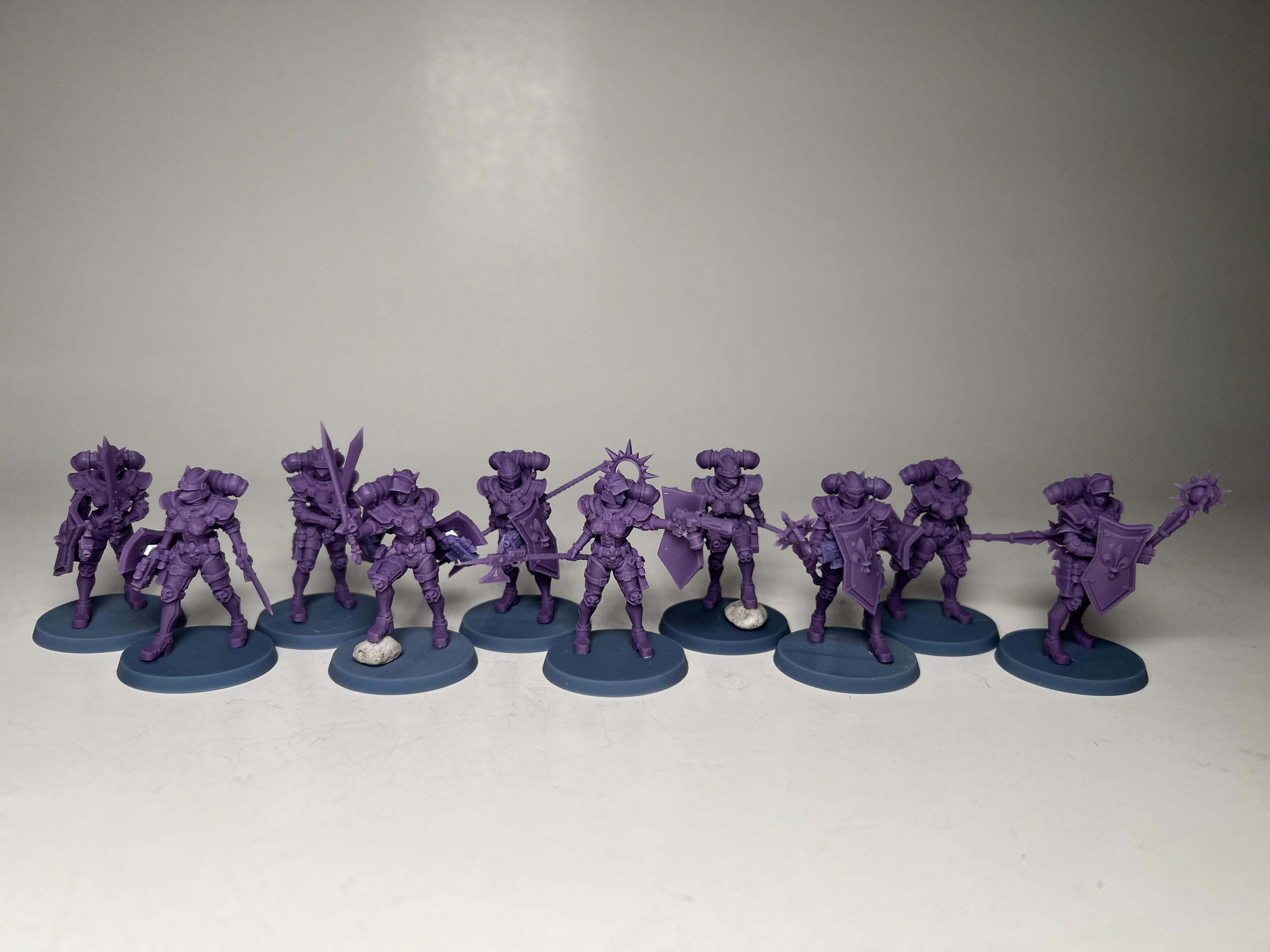Space Nuns Battle Nuns Saint Squad with swords (10 models). 3D printed minis.