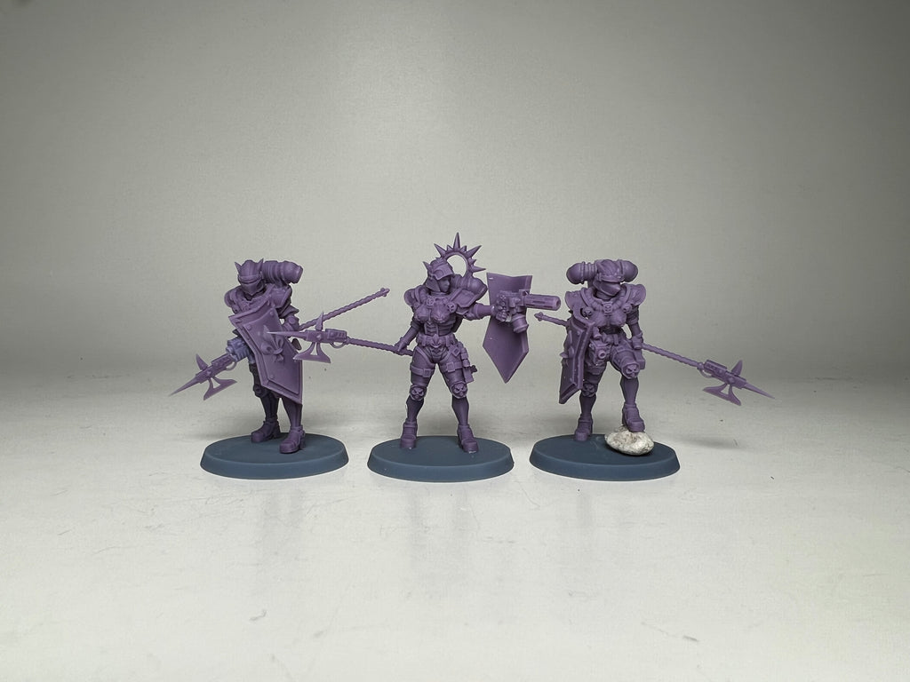 Space Nuns Battle Nuns Saint Squad with poleaxes (10 models). 3D printed minis.