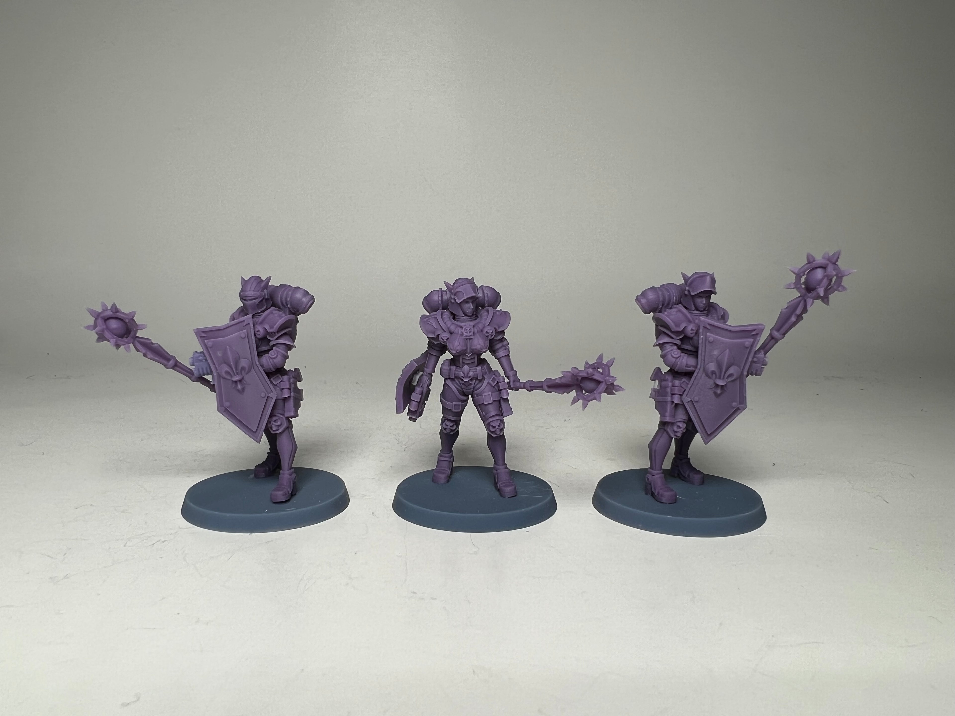 Space Nuns Battle Nuns Saint Squad with maces (10 models). 3D printed minis.